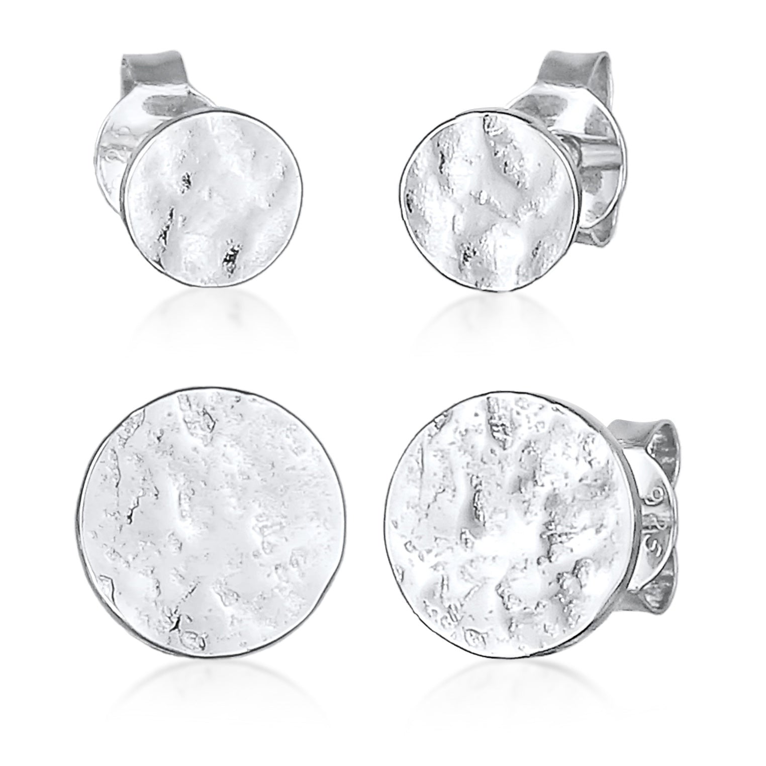 Silber - Elli | Ohrstecker Plättchen Organic | 925 Sterling Silber