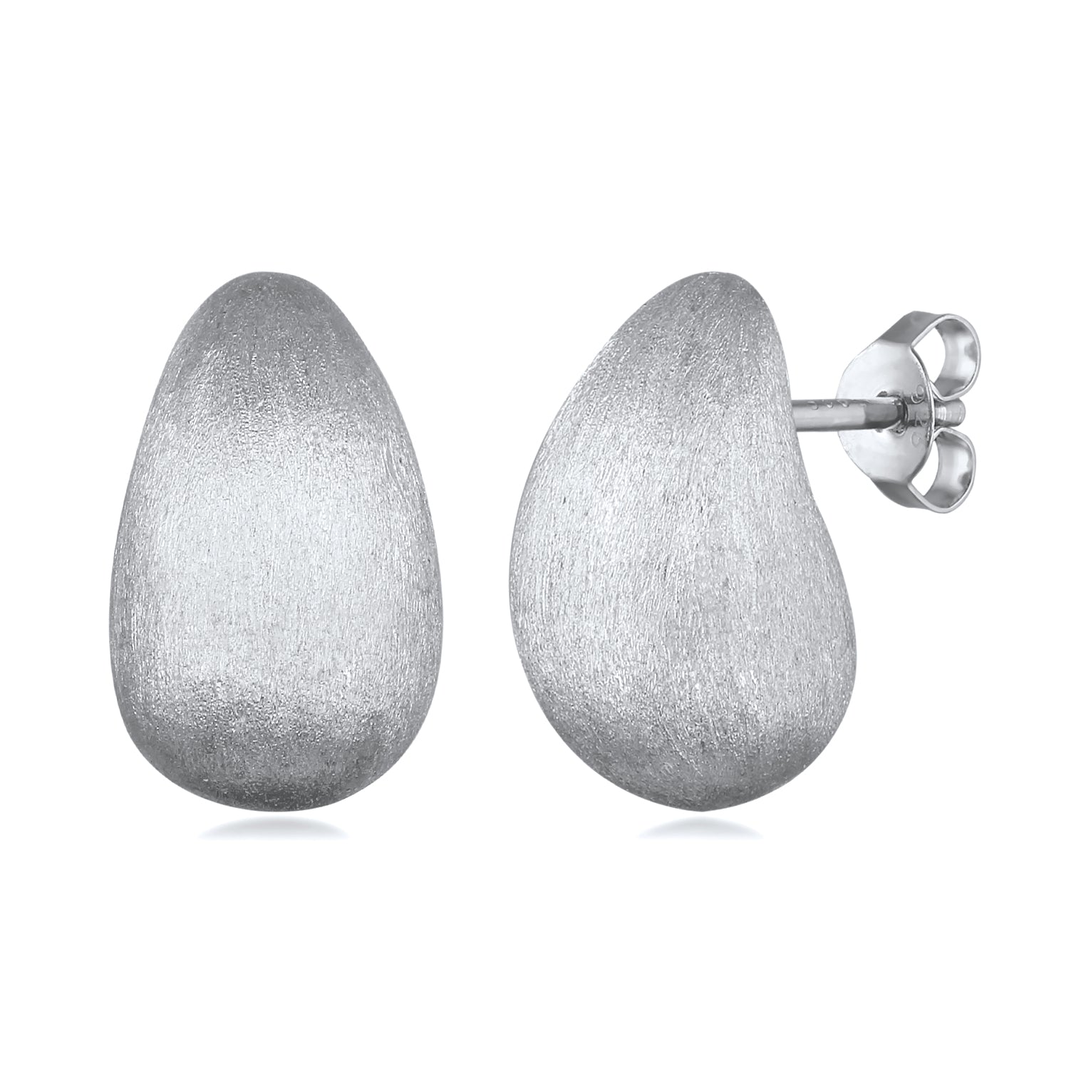 Silber - Elli PREMIUM | Ohrstecker Chunky Drop Brushed | 925 Sterling Silber