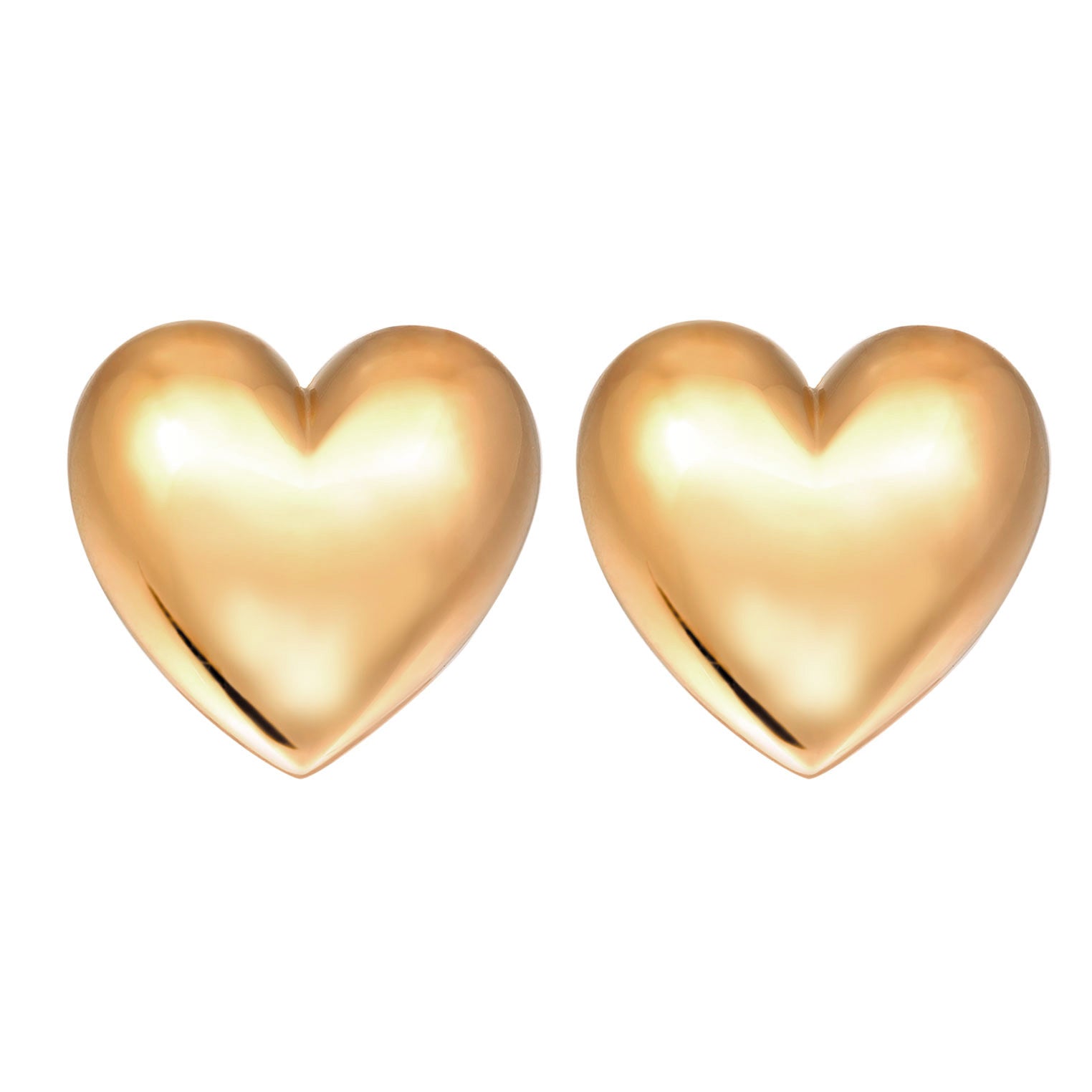 Gold - Elli | Ohrstecker Chunky Herz | 925 Sterling Silber Vergoldet