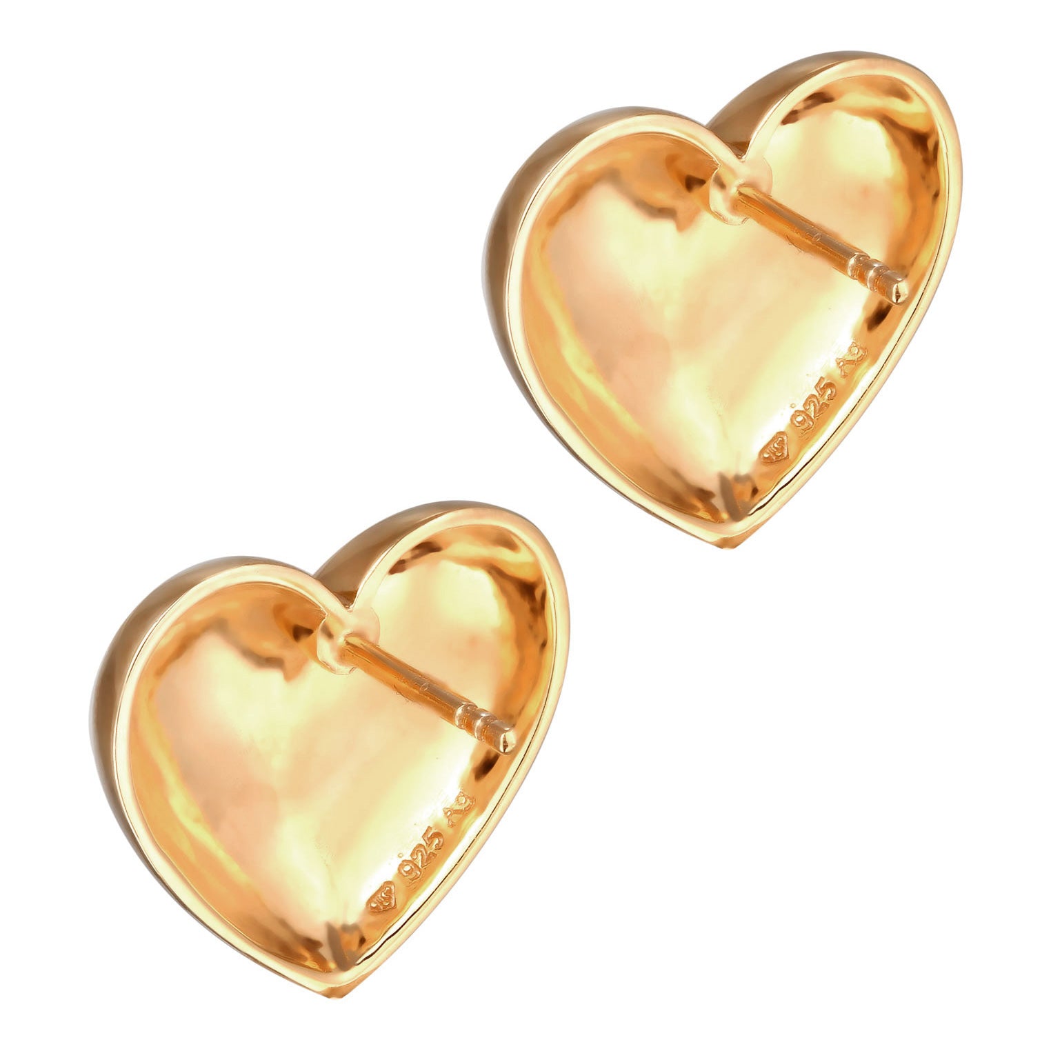 Gold - Elli | Ohrstecker Chunky Herz | 925 Sterling Silber Vergoldet