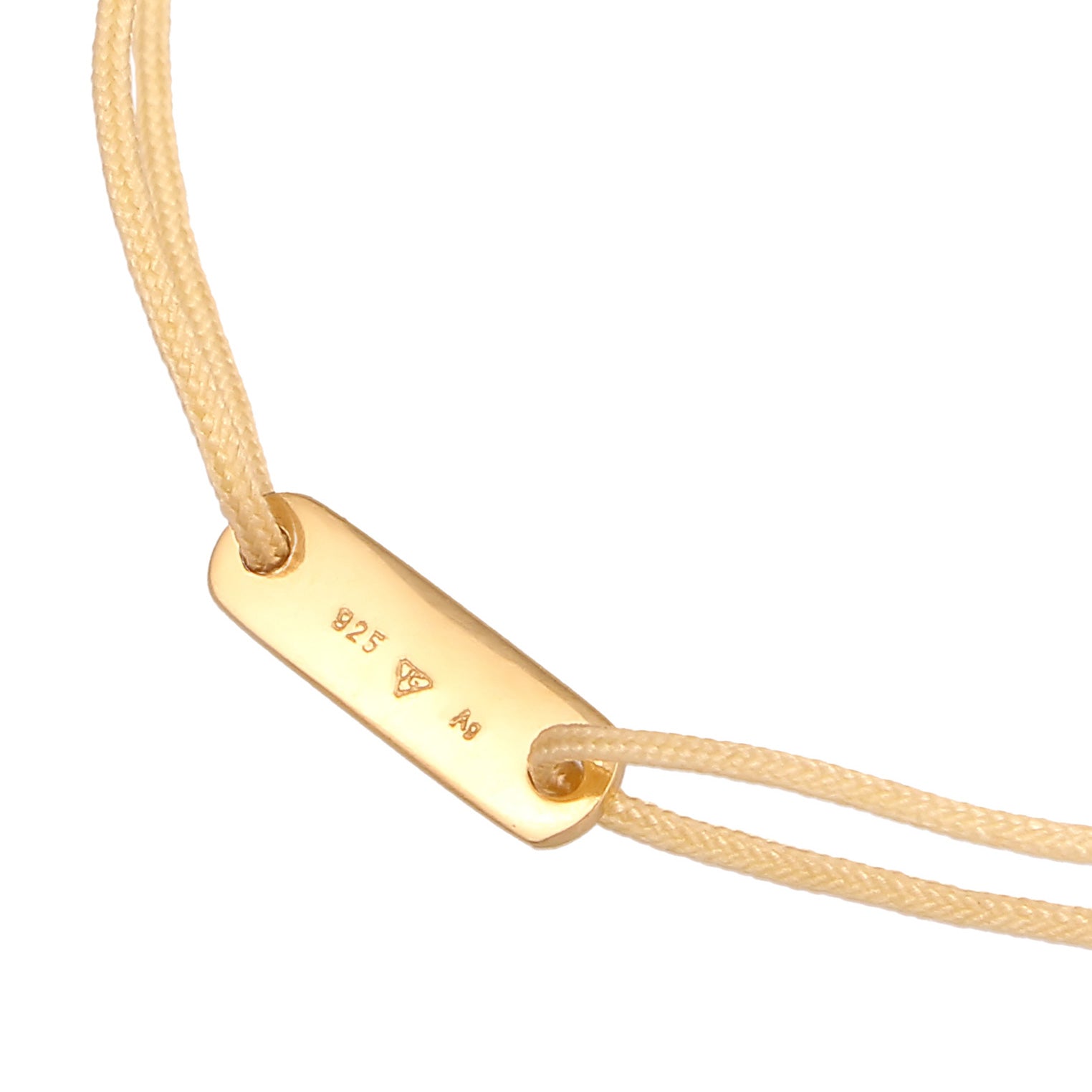 Gold - Elli | Armband "LOVE" | Nylon | 925 Sterling Silber vergoldet