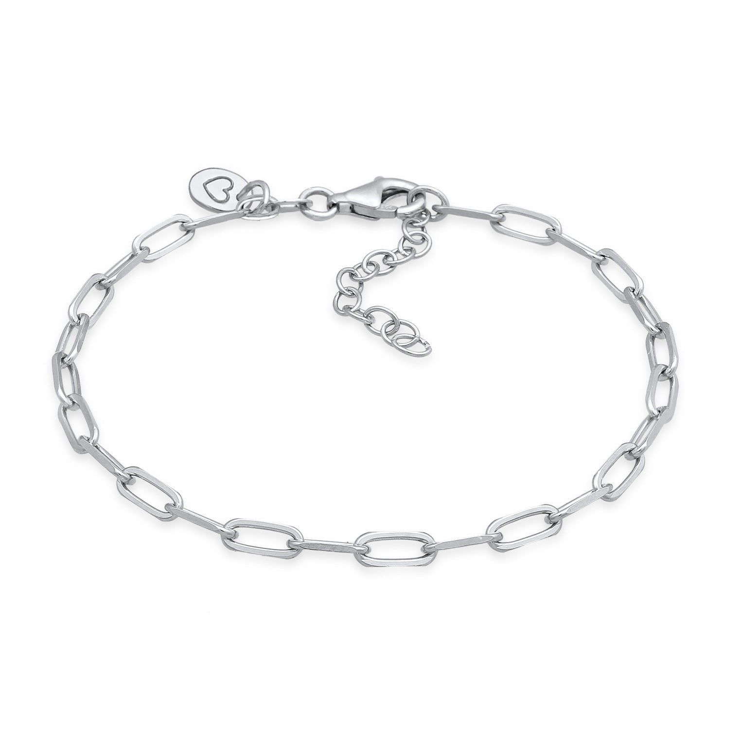 Silber - Elli | Glilederarmband Herz-Anhänger | 925 Sterling Silber