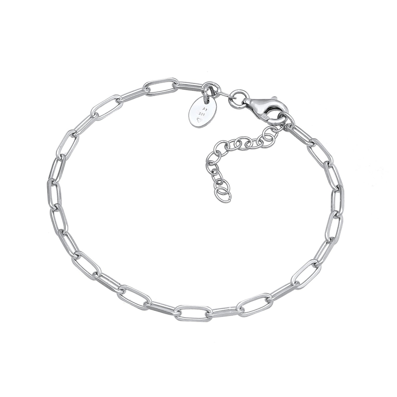 Silber - Elli | Glilederarmband Herz-Anhänger | 925 Sterling Silber