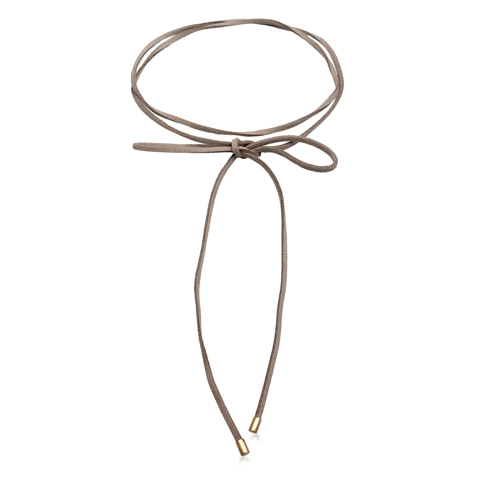 Grau - Elli | Choker Schleife | Synth. Leder (Grau) | 925 Sterling Silber vergoldet