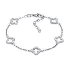 Cloverleaf Bracelet | Zirconia (White)