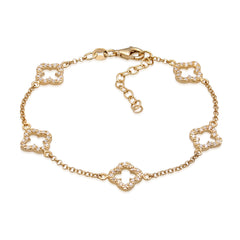 Cloverleaf Bracelet | Zirconia (White)