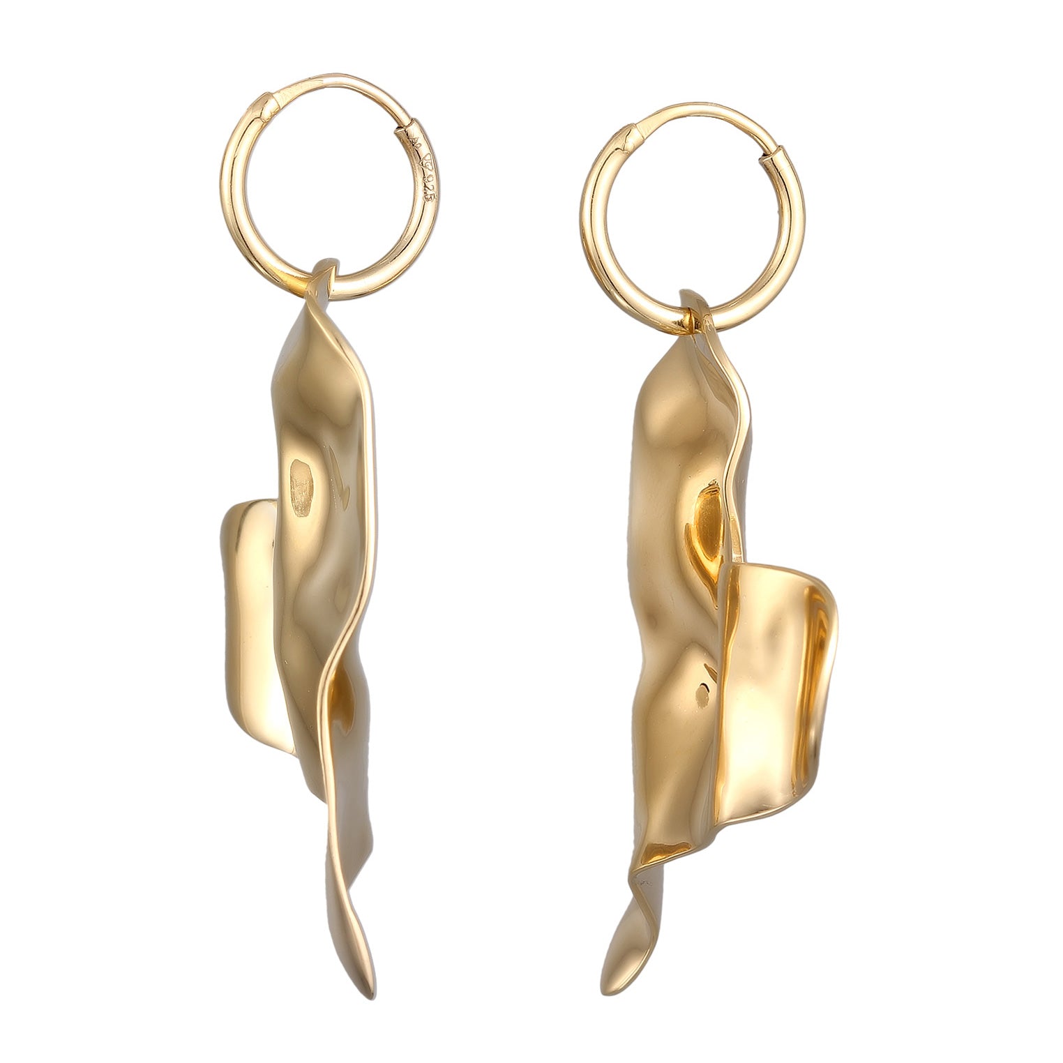 Gold - Elli PREMIUM | Creolen Herz Anhänger | 925 Sterling Silber vergoldet