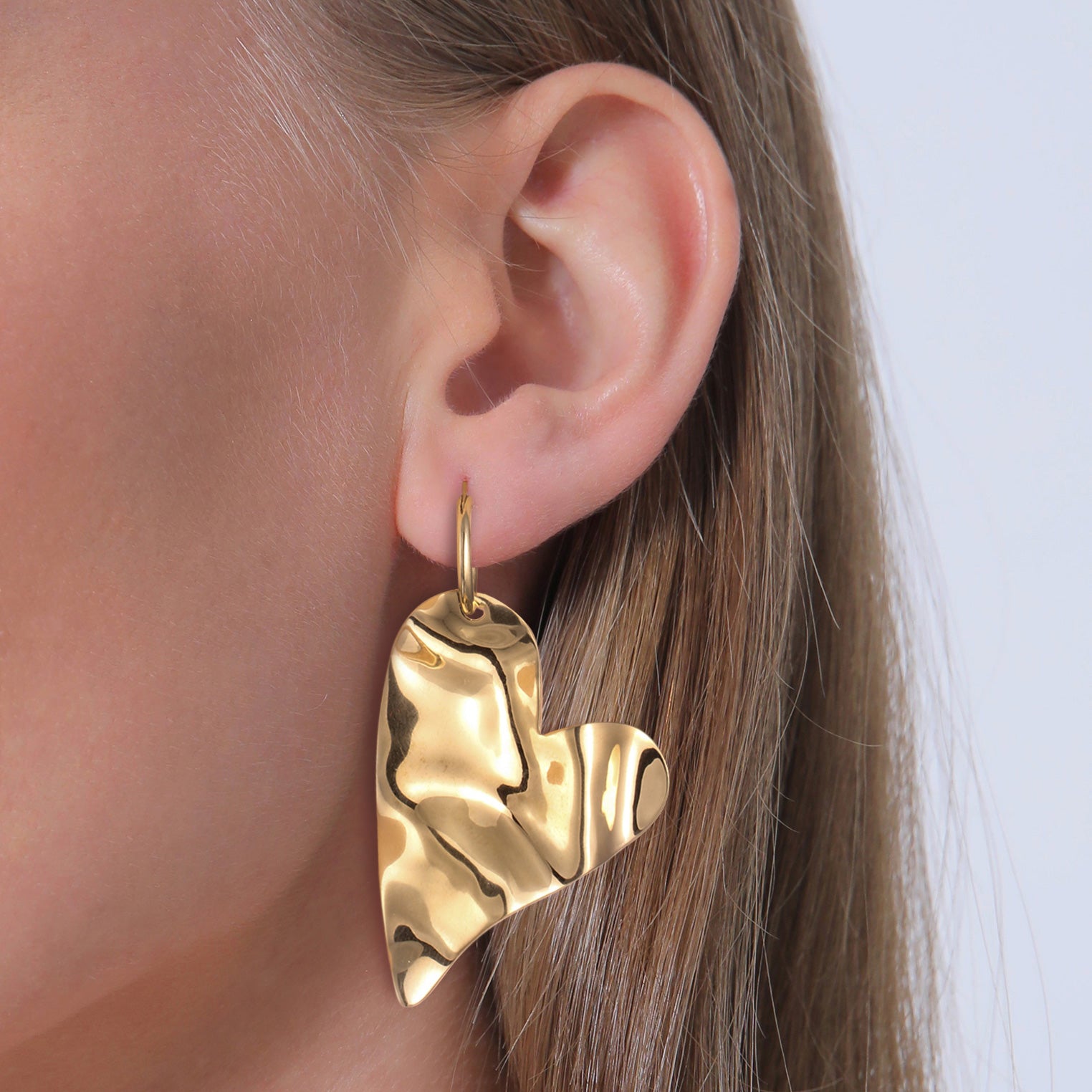Gold - Elli PREMIUM | Creolen Herz Anhänger | 925 Sterling Silber vergoldet