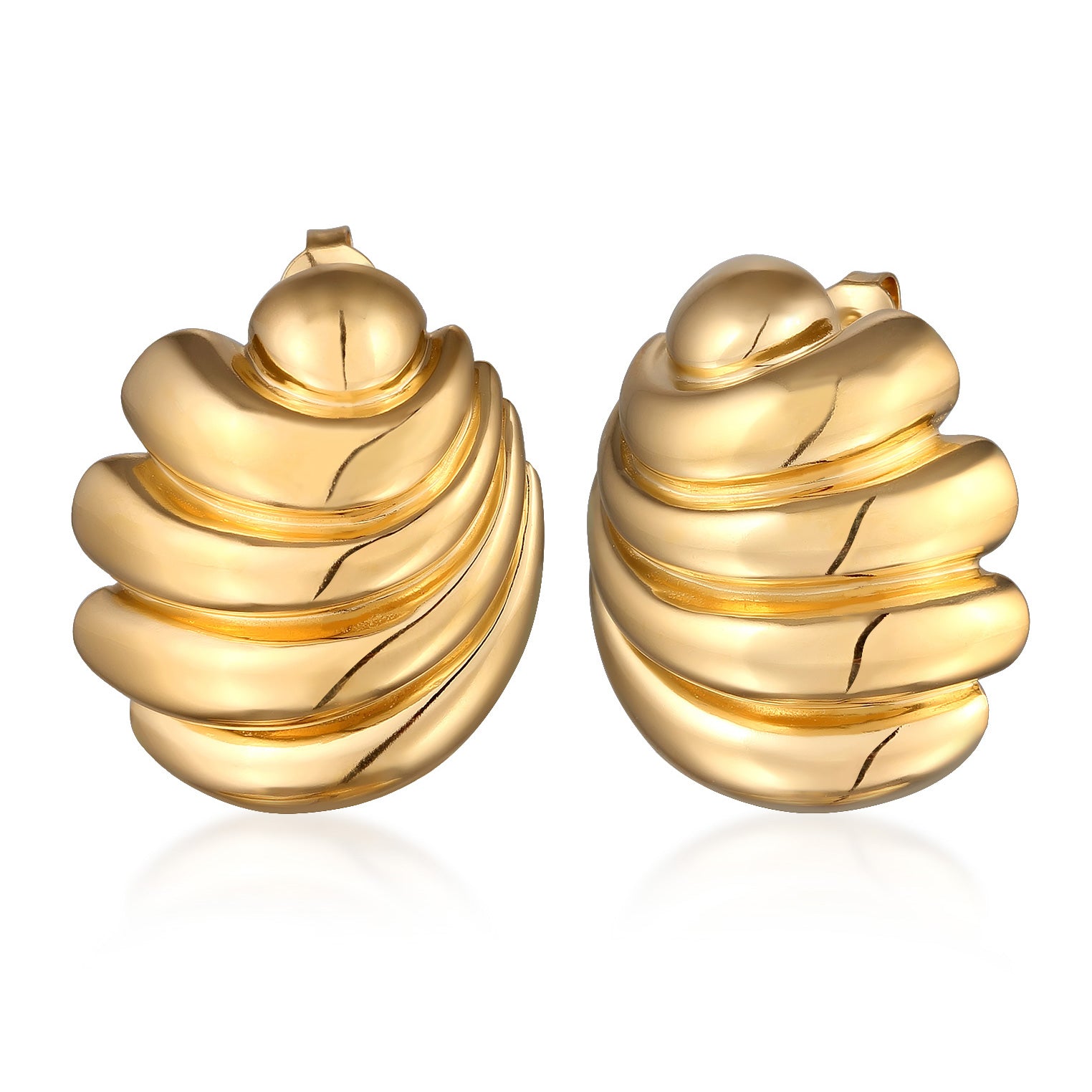 Gold - Elli PREMIUM | Ohrstecker Muschel | 925 Sterling Silber vergoldet