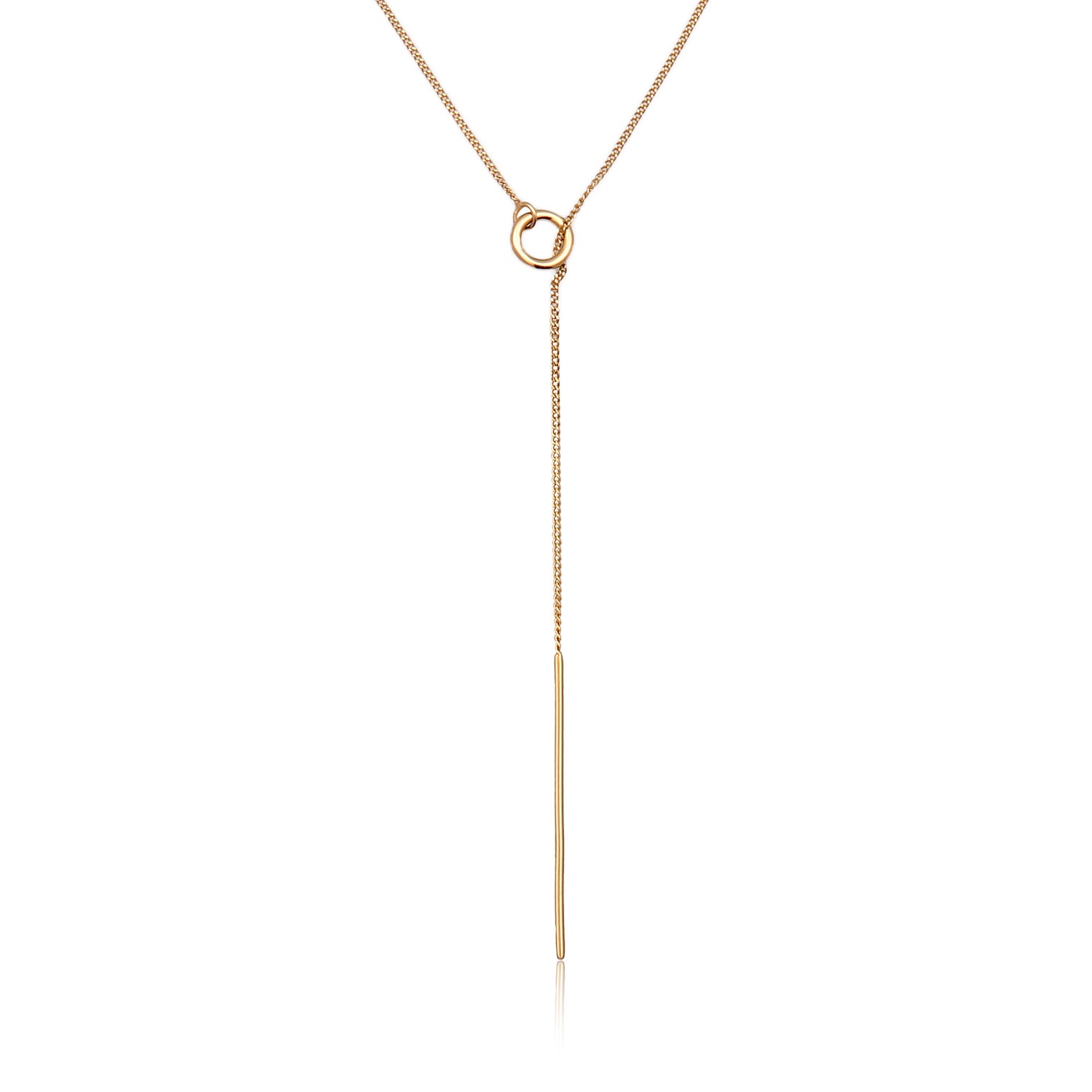 Gold - Elli PREMIUM | Y-Halskette Kreis | 375 Gelbgold