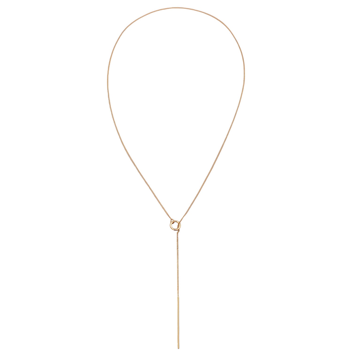 Gold - Elli PREMIUM | Y-Halskette Kreis | 375 Gelbgold