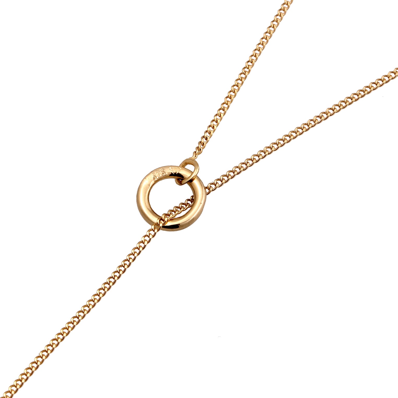 Gold - Elli PREMIUM | Y-Halskette Kreis | 375 Gelbgold