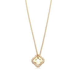 Necklace clover | Zirconia (White)