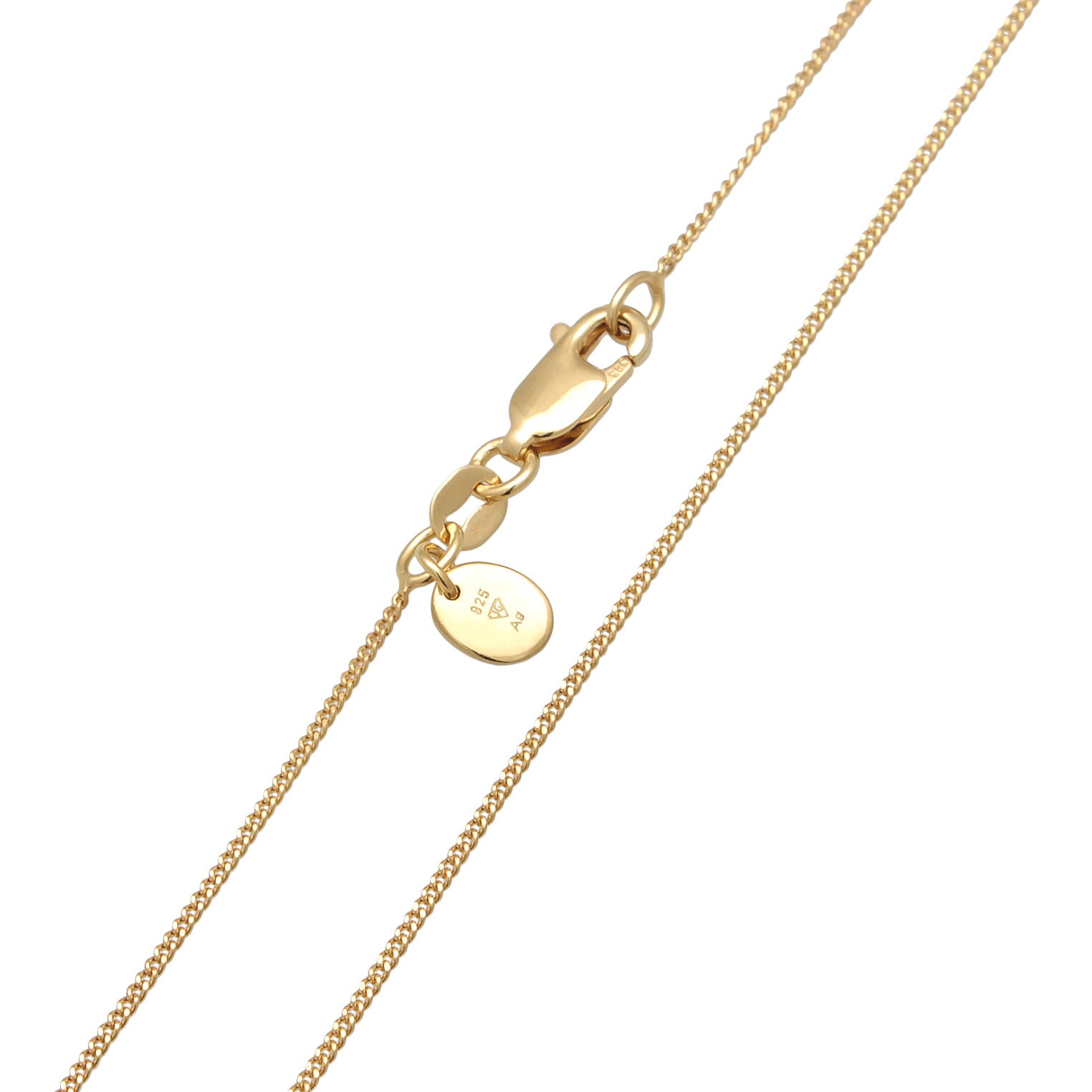 Gold - Elli PREMIUM | Halskette mit Plättchen Organic | Zirkonia (Grün, Weiß) | 925 Sterling Silber vergoldet