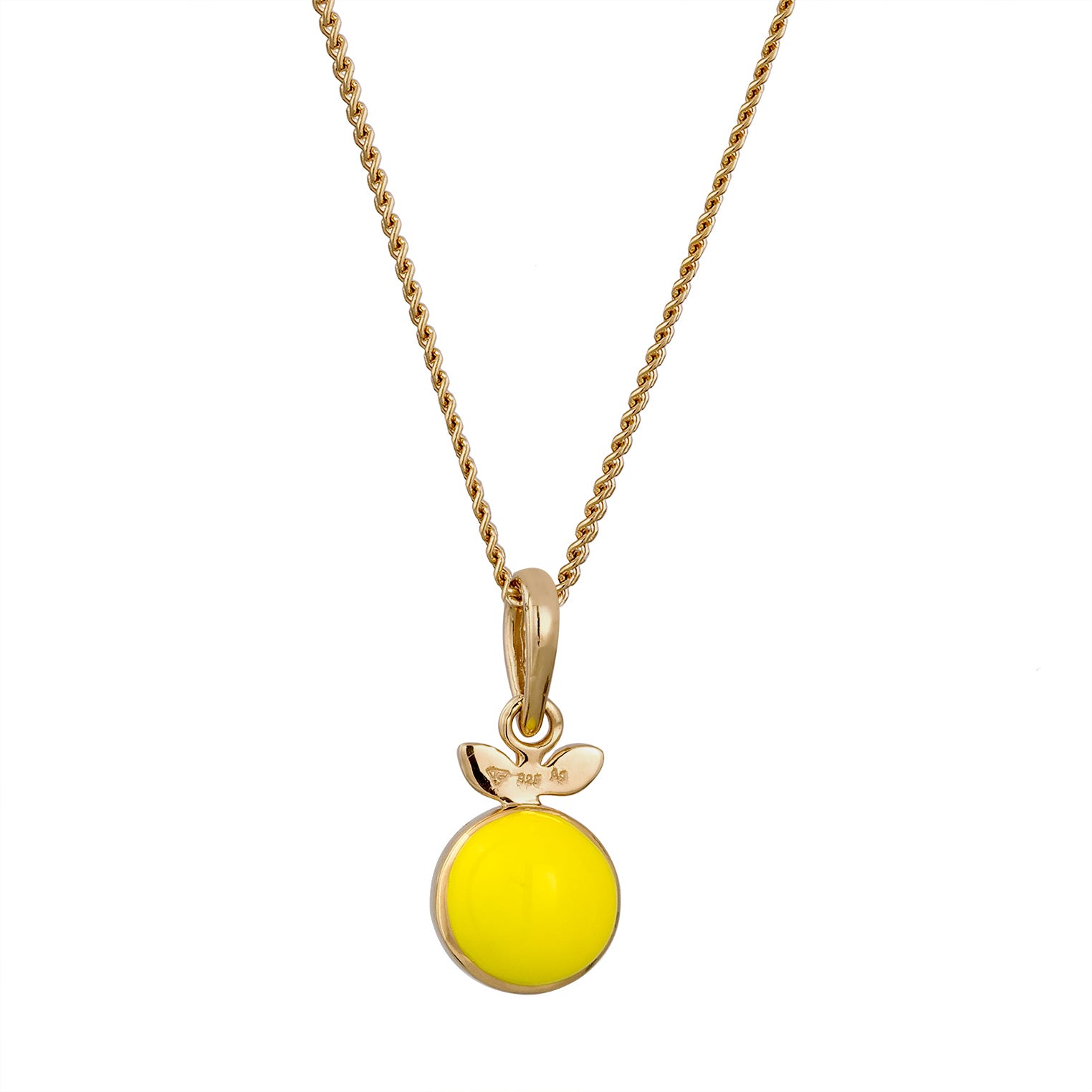 Gold - Nenalina | Halskette Anhänger Orange | Zirkonia (Gelb) & Glaskristalle (Grün) | 925 Sterling Silber vergoldet