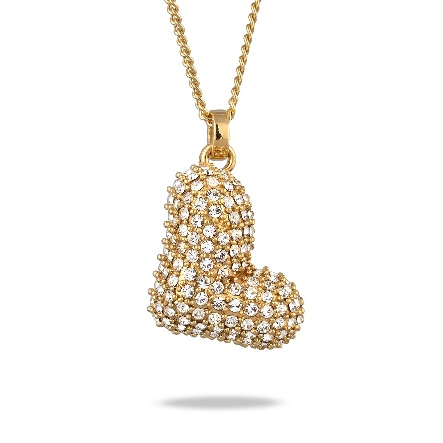 Gold - Elli | Halskette Bubble Buchstabe L | Mit Kristallen von Swarovski® (Weiß) | 925 Sterling Silber vergoldet