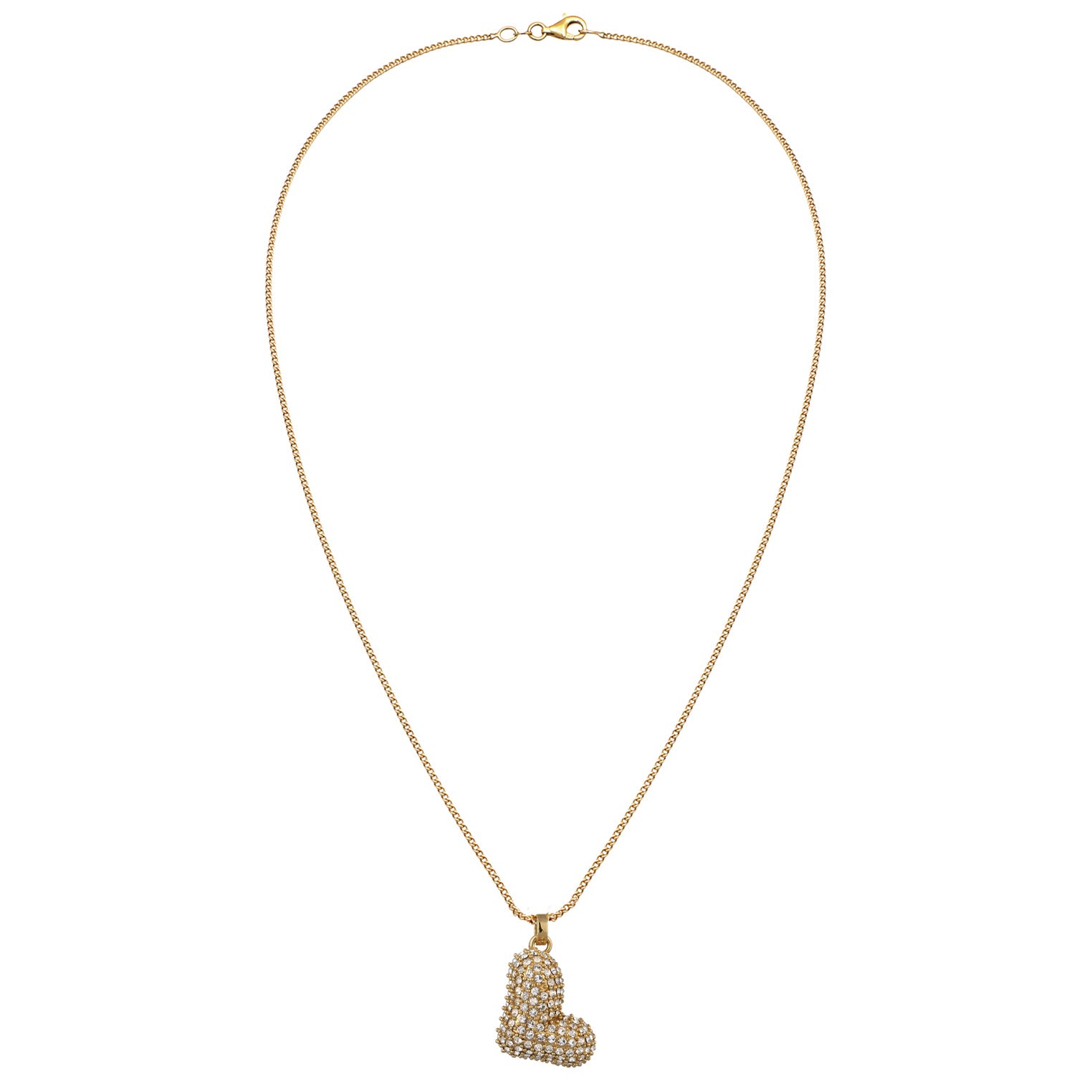 Gold - Elli | Halskette Bubble Buchstabe L | Mit Kristallen von Swarovski® (Weiß) | 925 Sterling Silber vergoldet