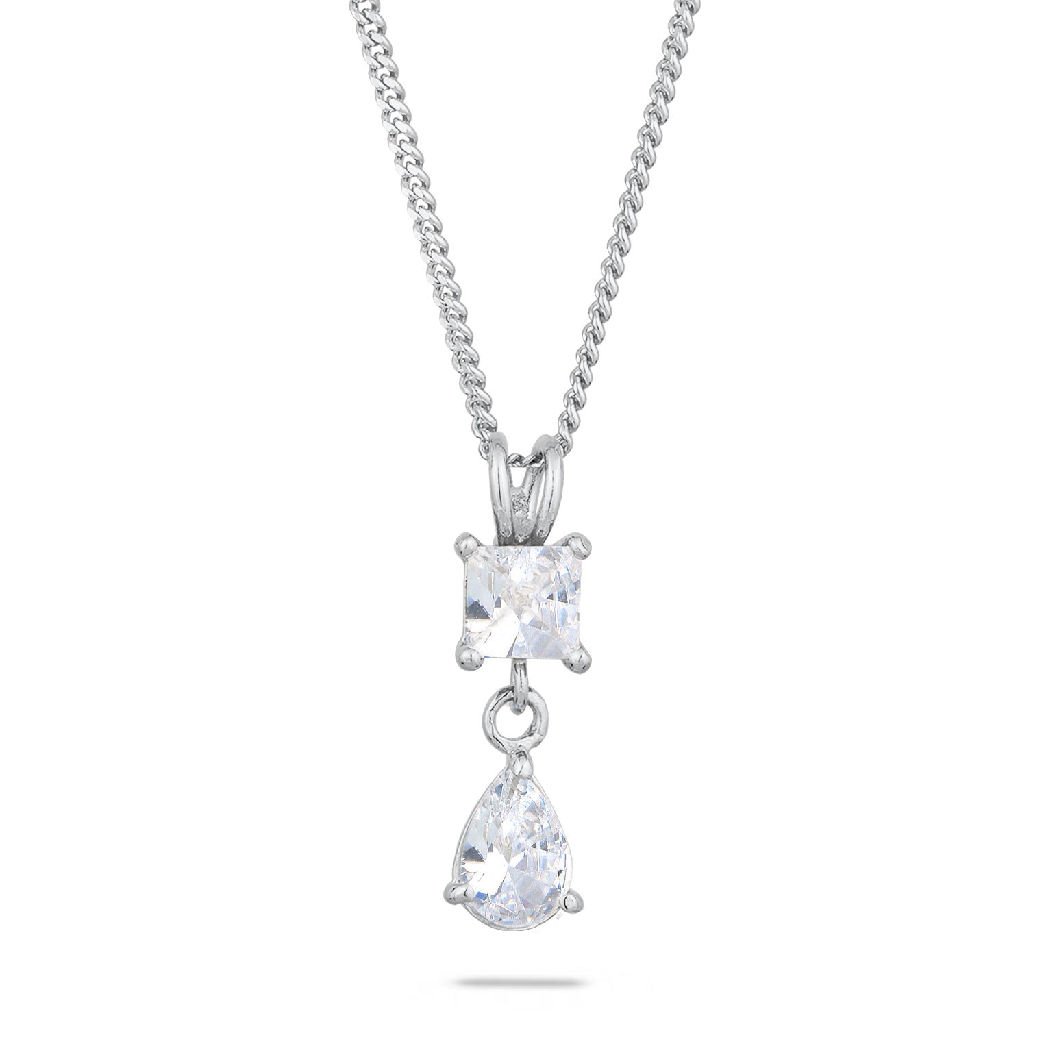 Silber - Elli | Tropfen | Zirkonia (Weiß)) | 925 Sterling Silber