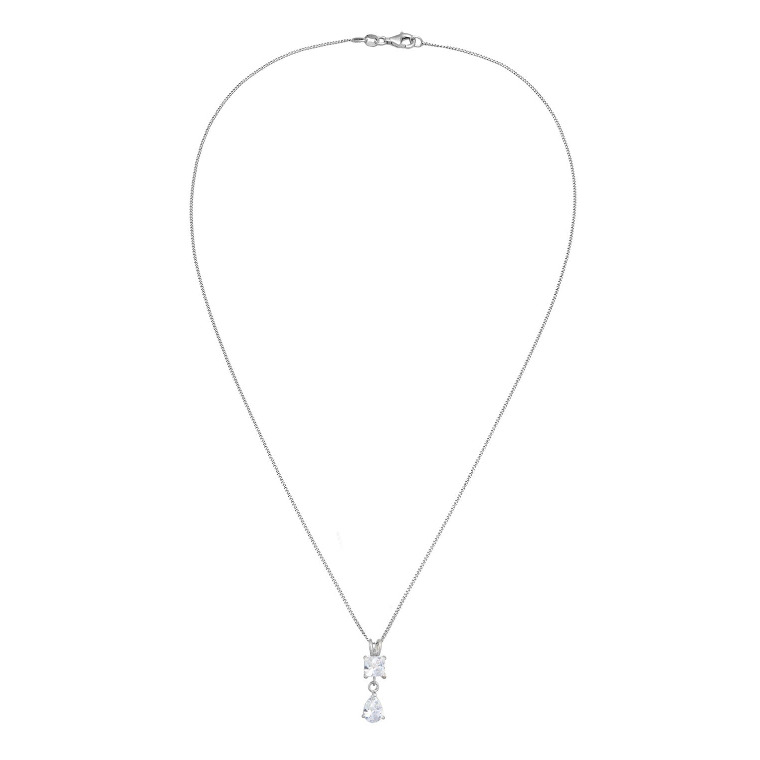 Silber - Elli | Tropfen | Zirkonia (Weiß)) | 925 Sterling Silber