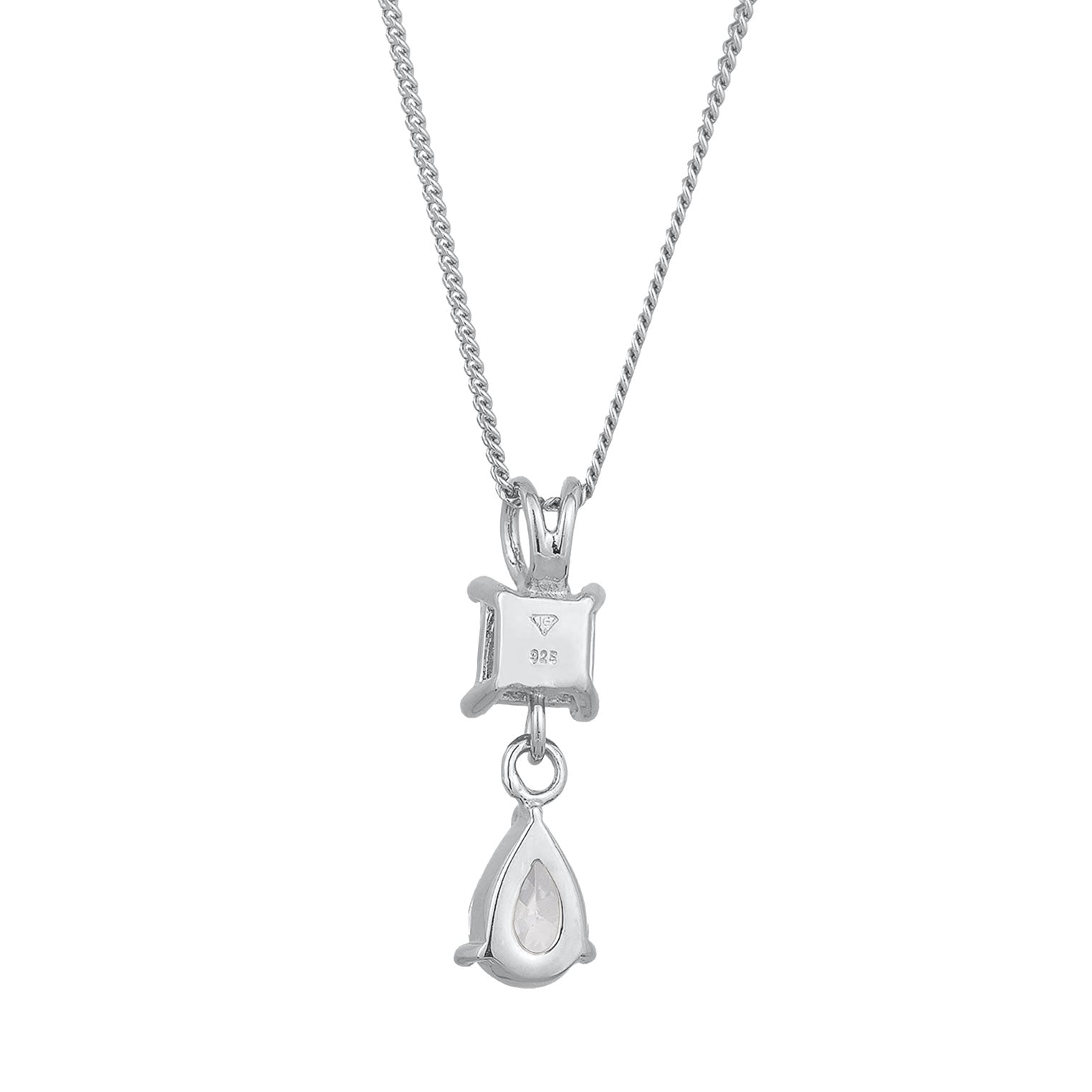 Silber - Elli | Tropfen | Zirkonia (Weiß)) | 925 Sterling Silber