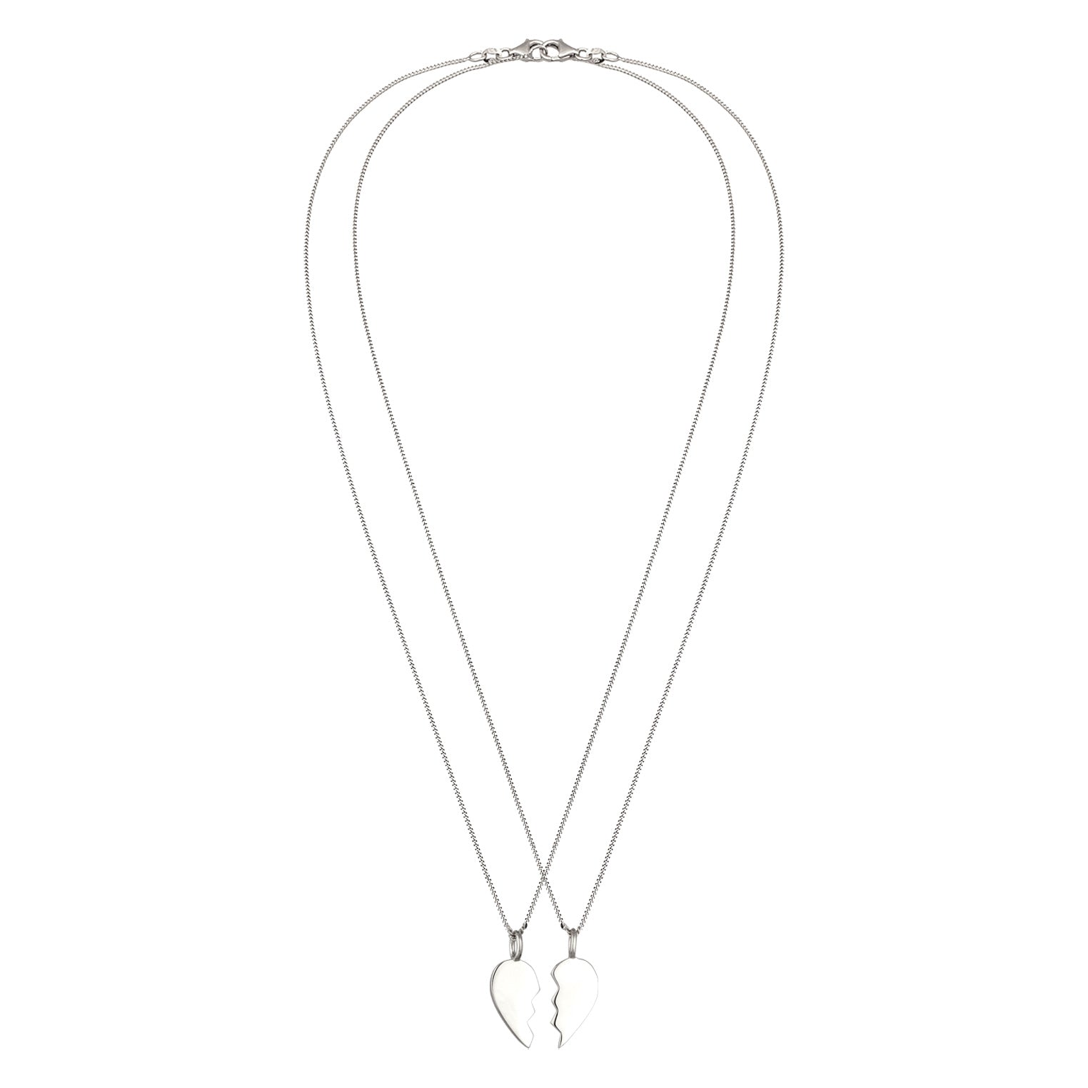 Silber - Elli | Halsketten-Set Herz | 925 Sterling Silber