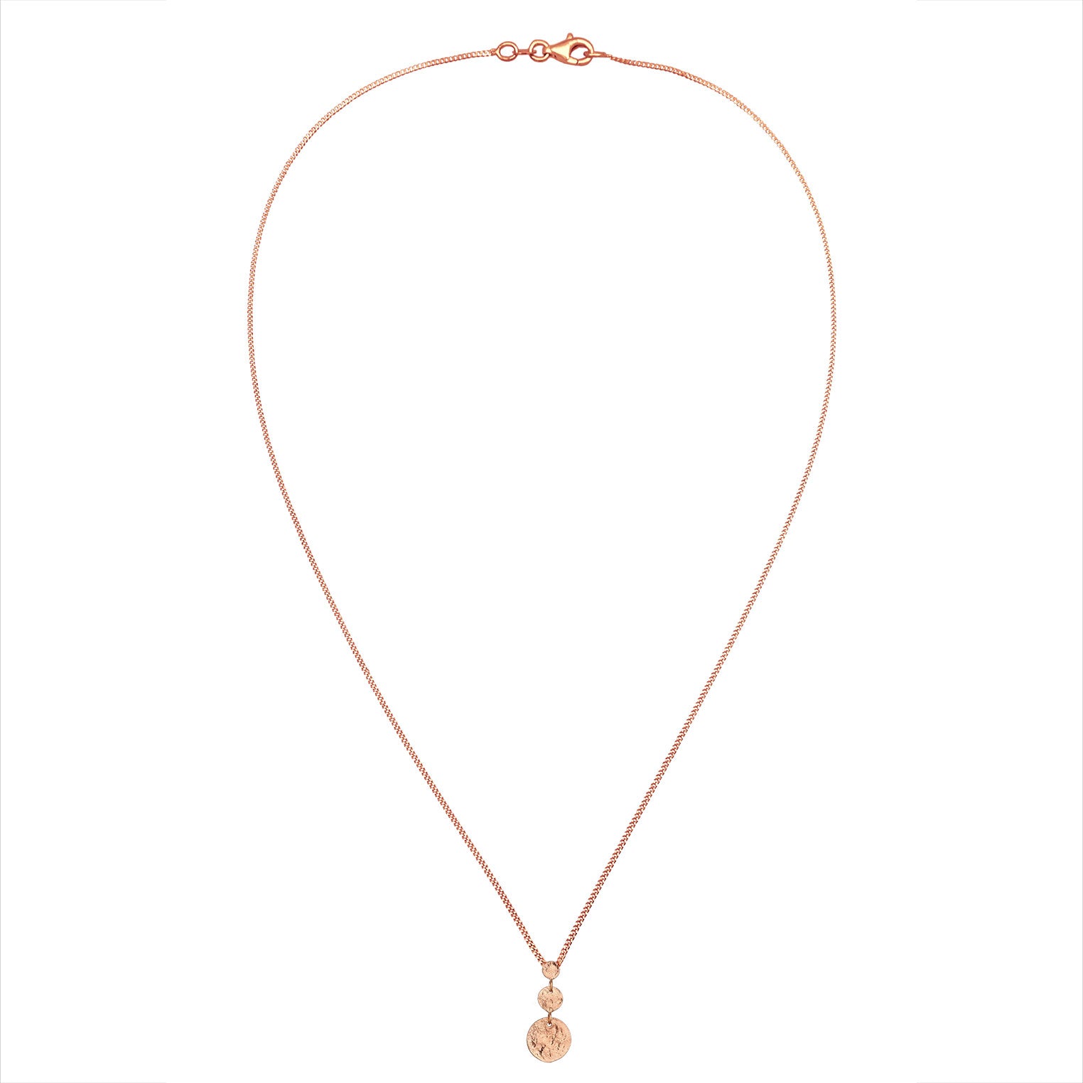 Roségold - Elli | Halskette | Anhänger Plättchen | 925 Sterling Silber Rosegold