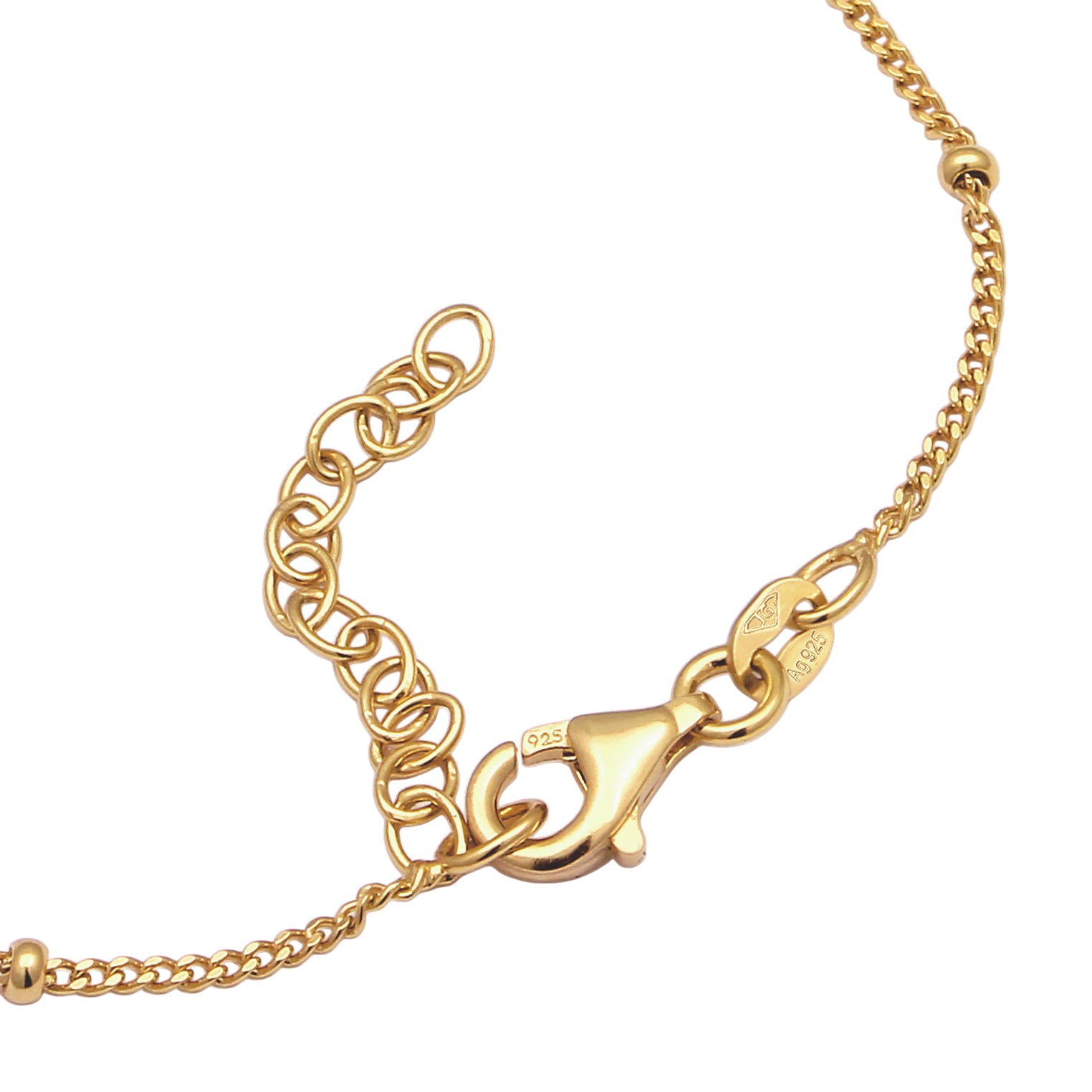 Gold - Elli | Kugel-Armband Stern Anhänger | Mit Kristallen von Swarovski® (Weiß) | 925 Sterling Silber vergoldet