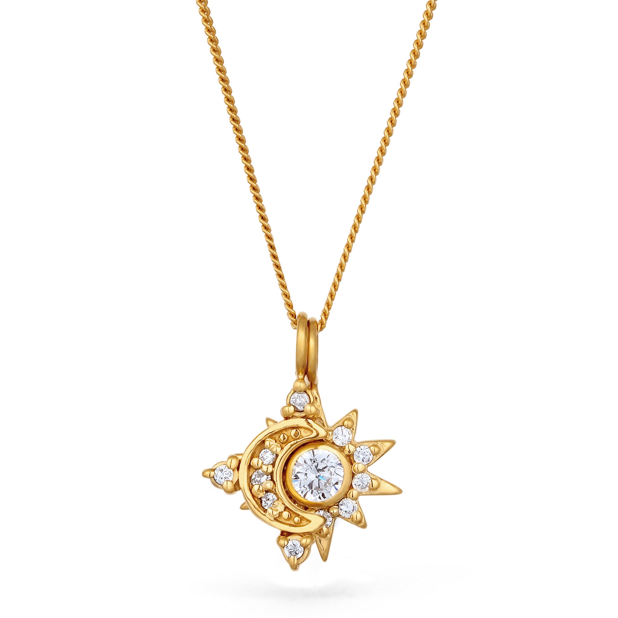 Gold - Elli | Halskette Astro | Zirkonia (Weiß) | 925 Sterling Silber vergoldet
