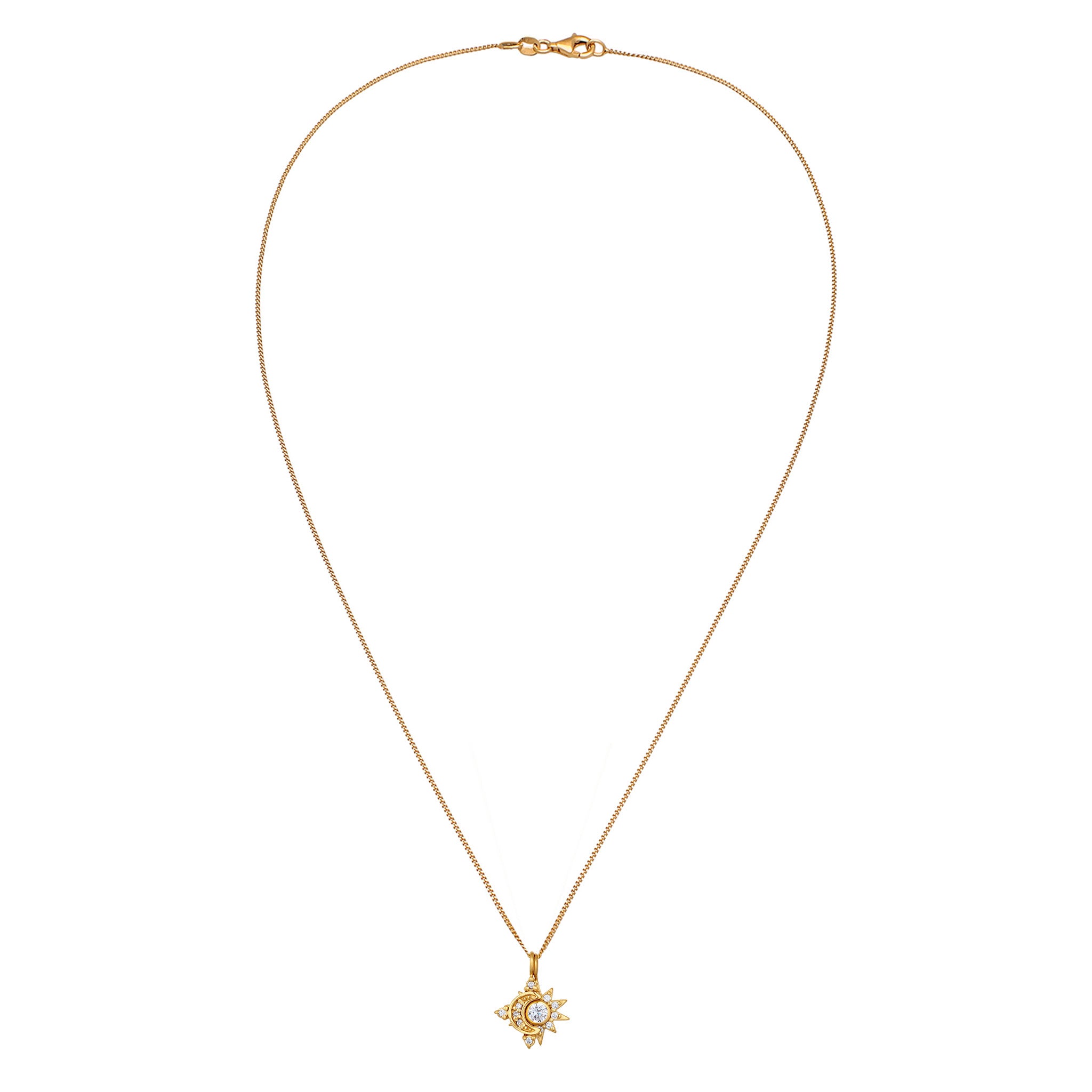 Gold - Elli | Halskette Astro | Zirkonia (Weiß) | 925 Sterling Silber vergoldet