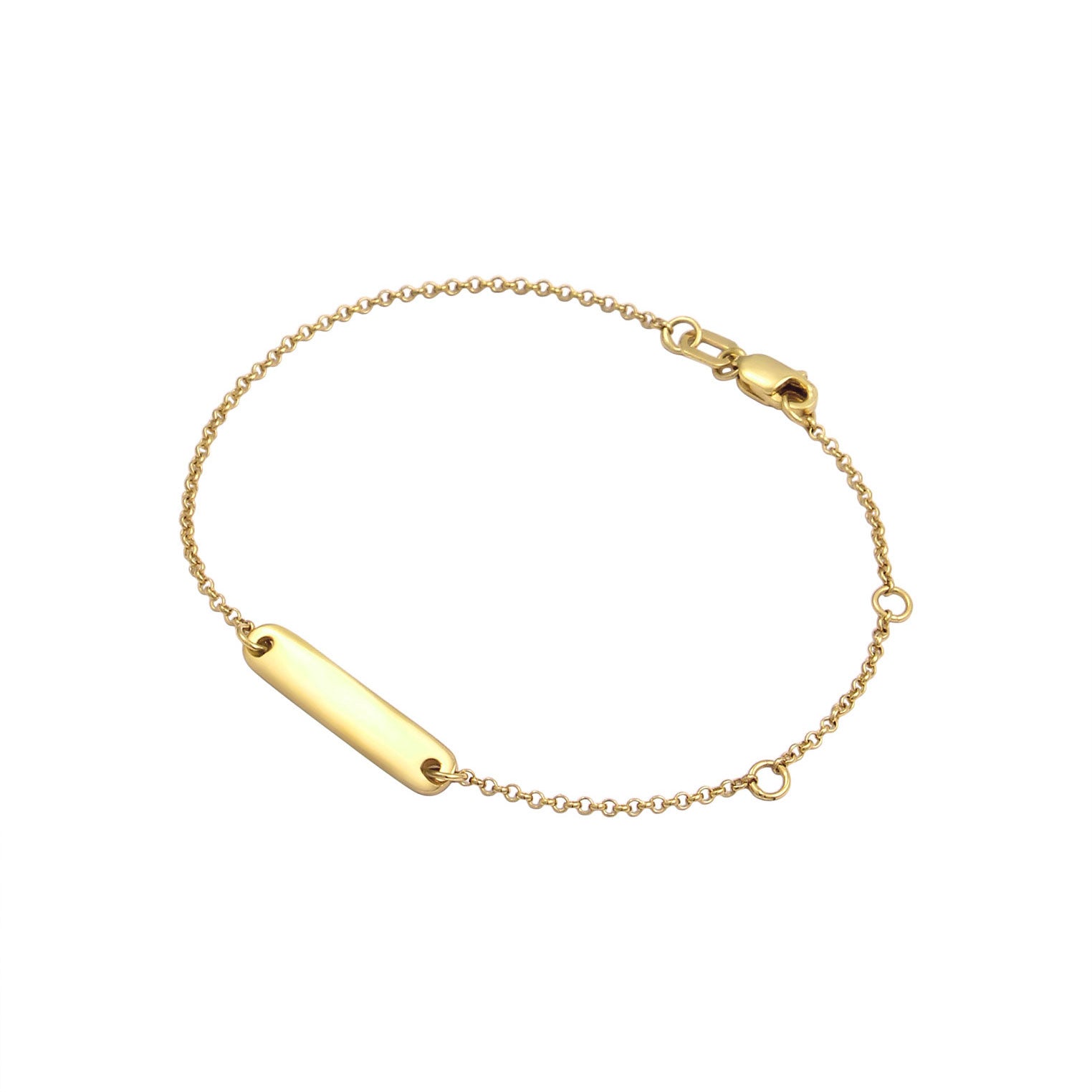 Gold - Elli PREMIUM | Gravur Armband | Plättchen | 375 Gelbgold