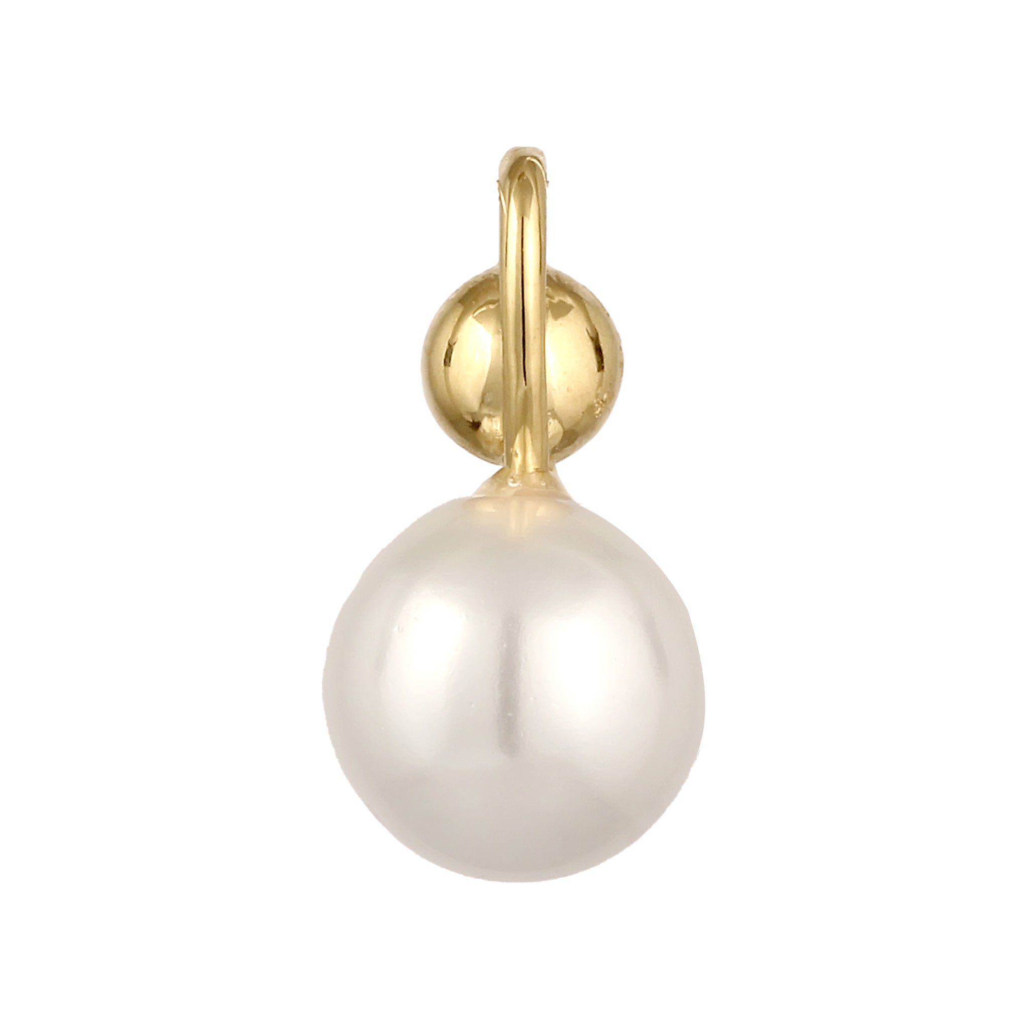 Gold - Nenalina | Anhänger | Zirkonia & Muschelperle (Weiß) | 925 Sterling Silber vergoldet