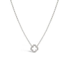 Halskette Kleeblatt | Zirkonia (Weiß)