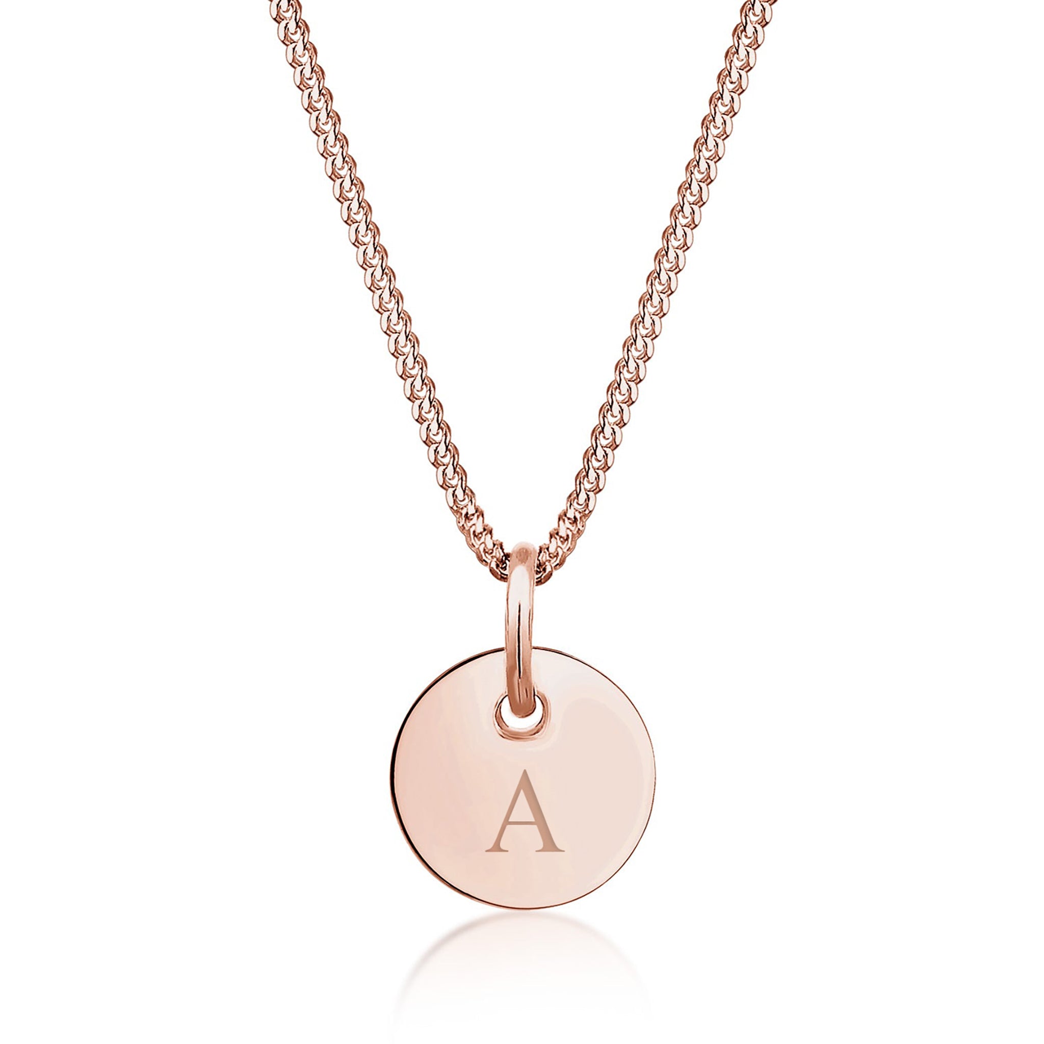 Roségold - Elli | Halskette | Gravur Plättchen | 925er Sterling Silber rose-vergoldet