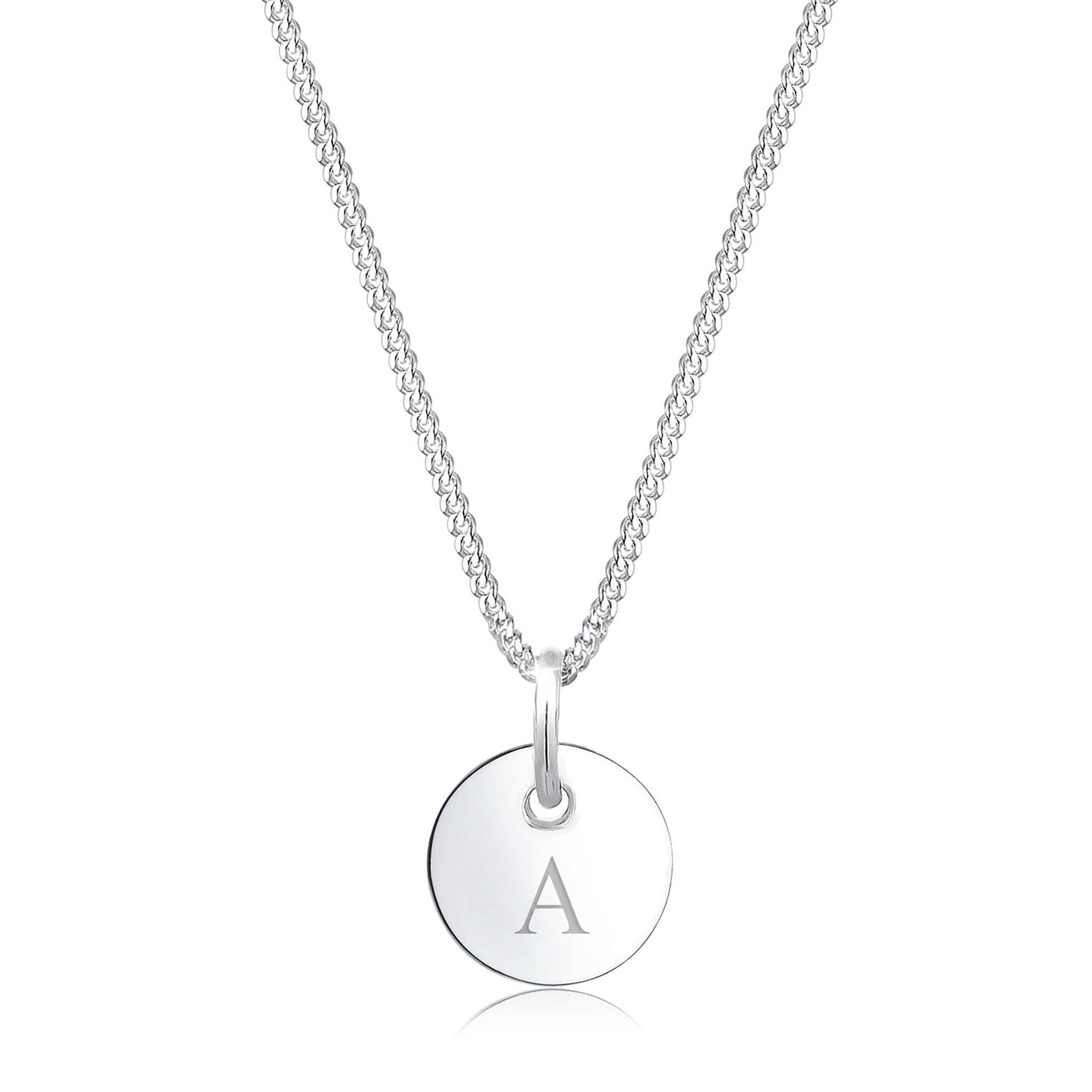 Silber - Elli | Halskette | Gravur Plättchen | 925er Sterling Silber