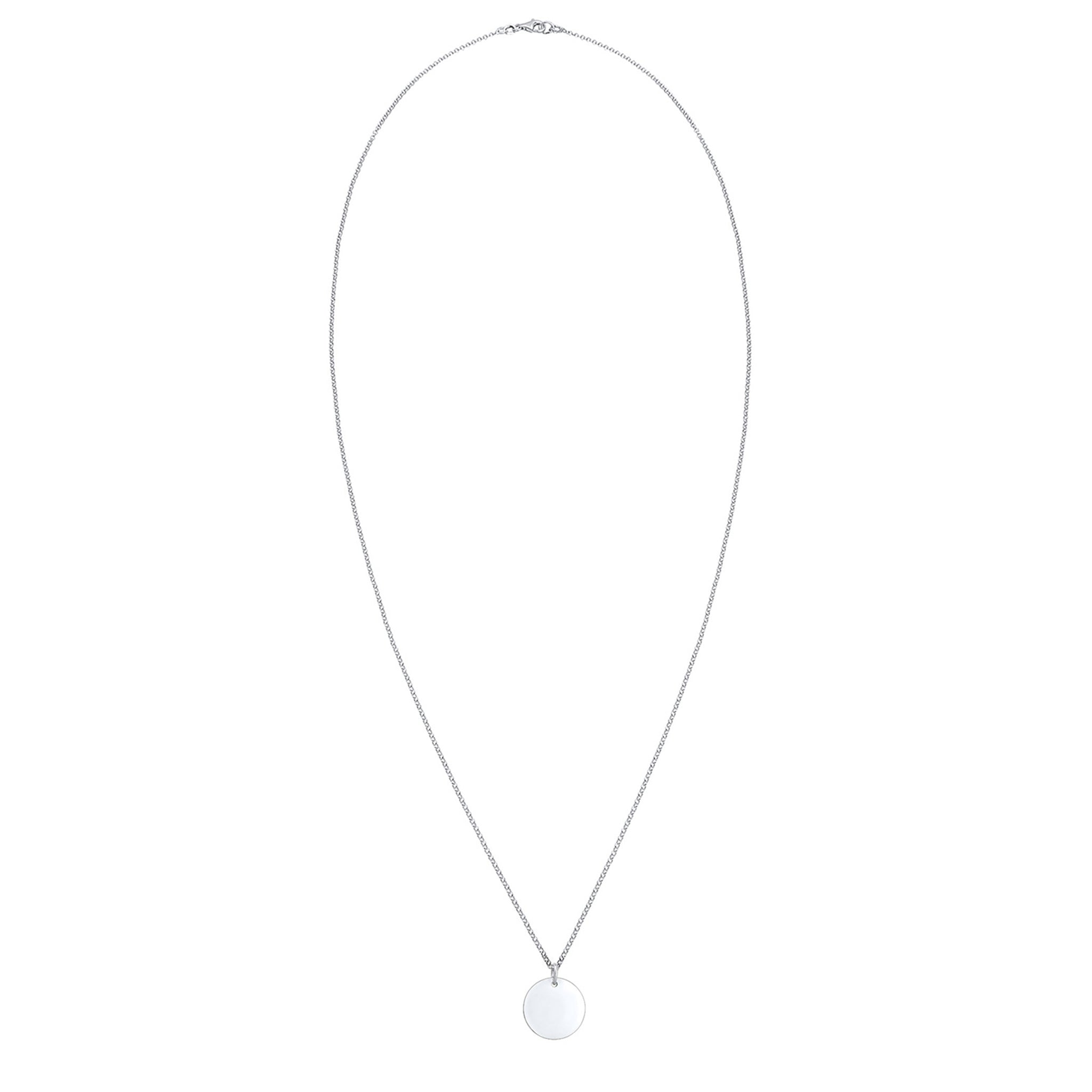 Silber - Elli | Halskette | Gravur Plättchen | 925er Sterling Silber