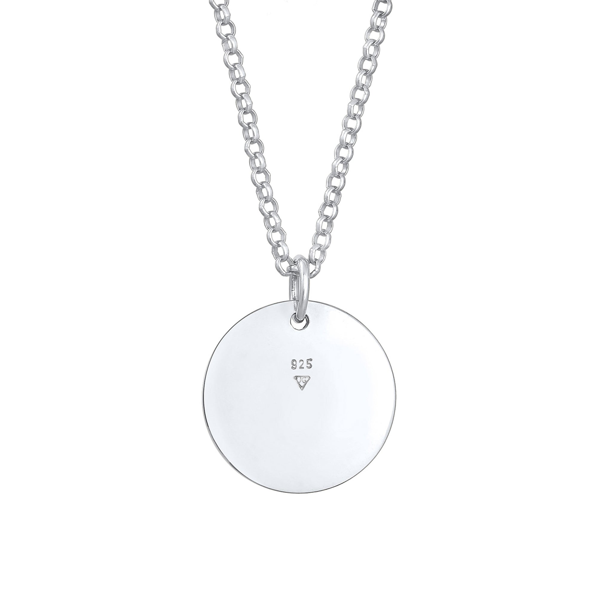 Silber - Elli | Halskette | Gravur Plättchen | 925er Sterling Silber