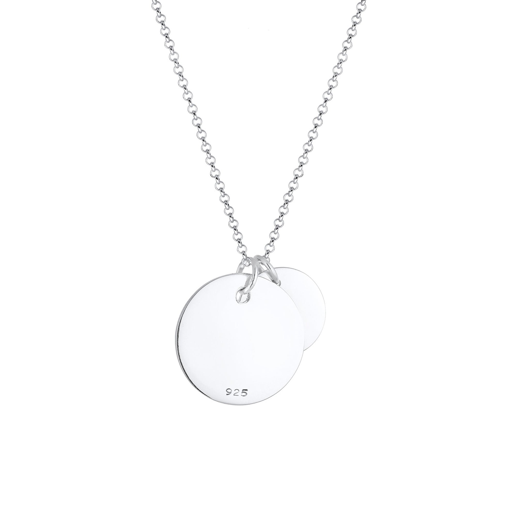 Silber - Elli | Halskette | Gravur Plättchen Matt | 925er Sterling Silber