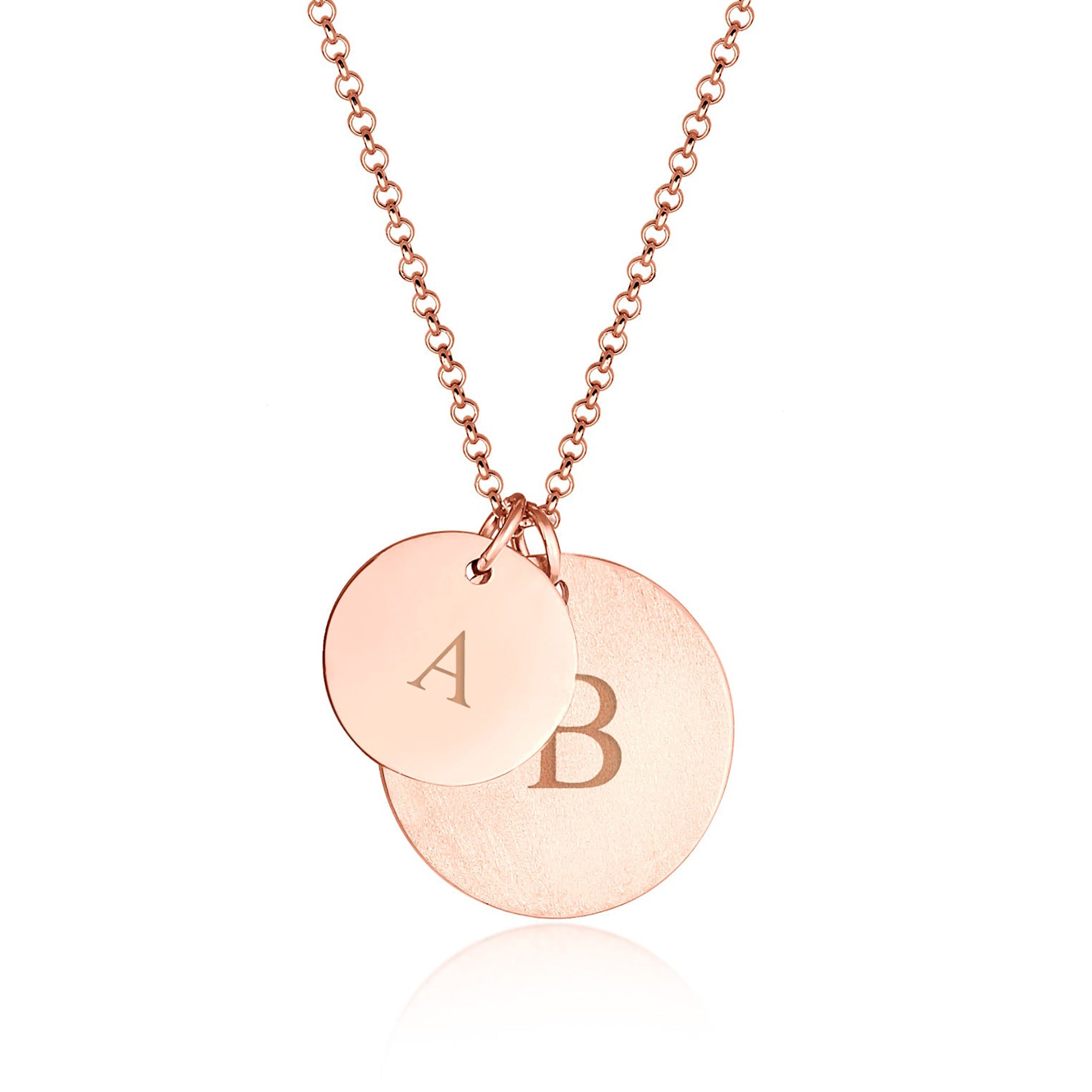 Roségold - Elli | Halskette | Gravur Plättchen Matt | 925er Sterling Silber rose-vergoldet