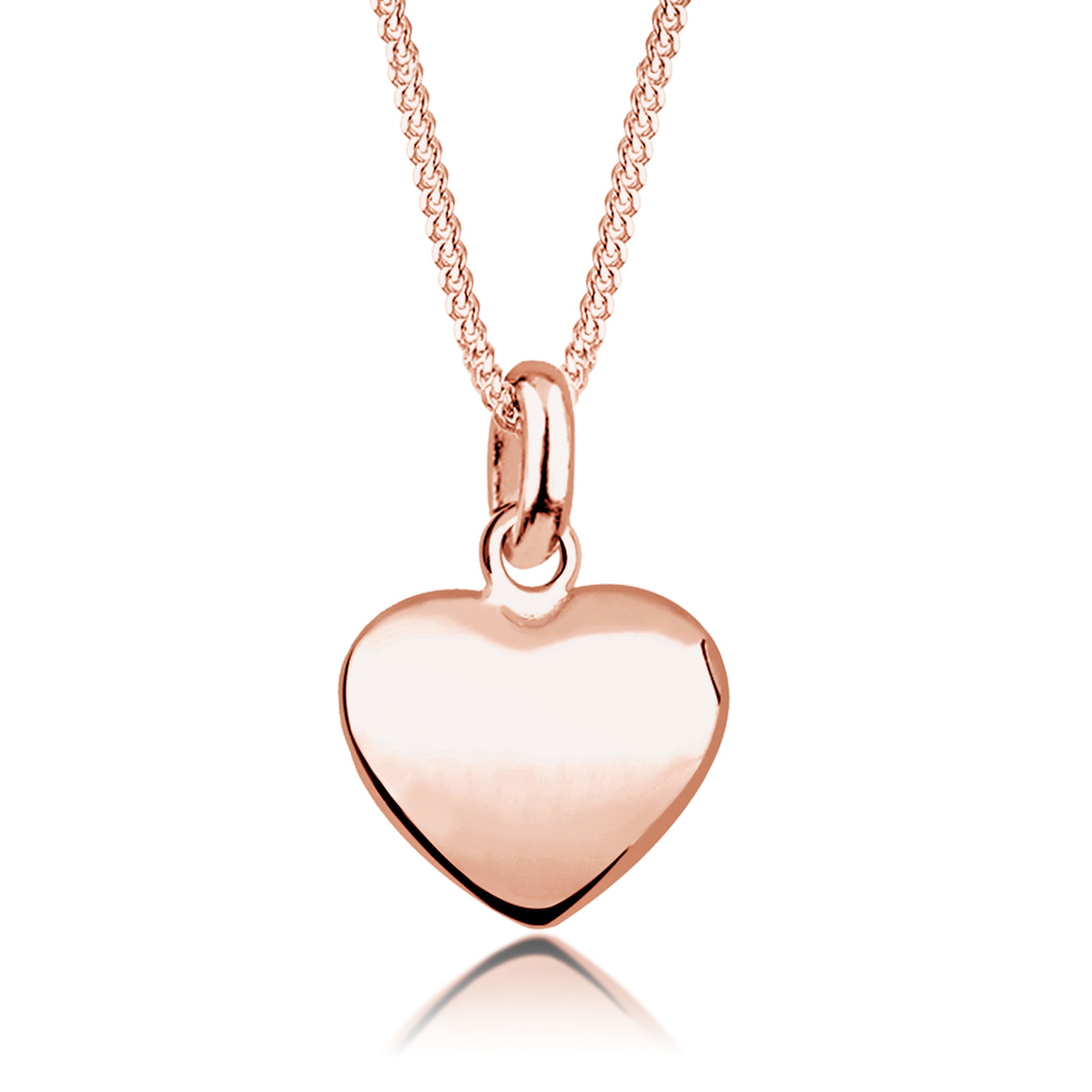 Roségold - Elli | Halskette | Gravur Herz Anhänger | 925 Sterling Silber rosé-vergoldet