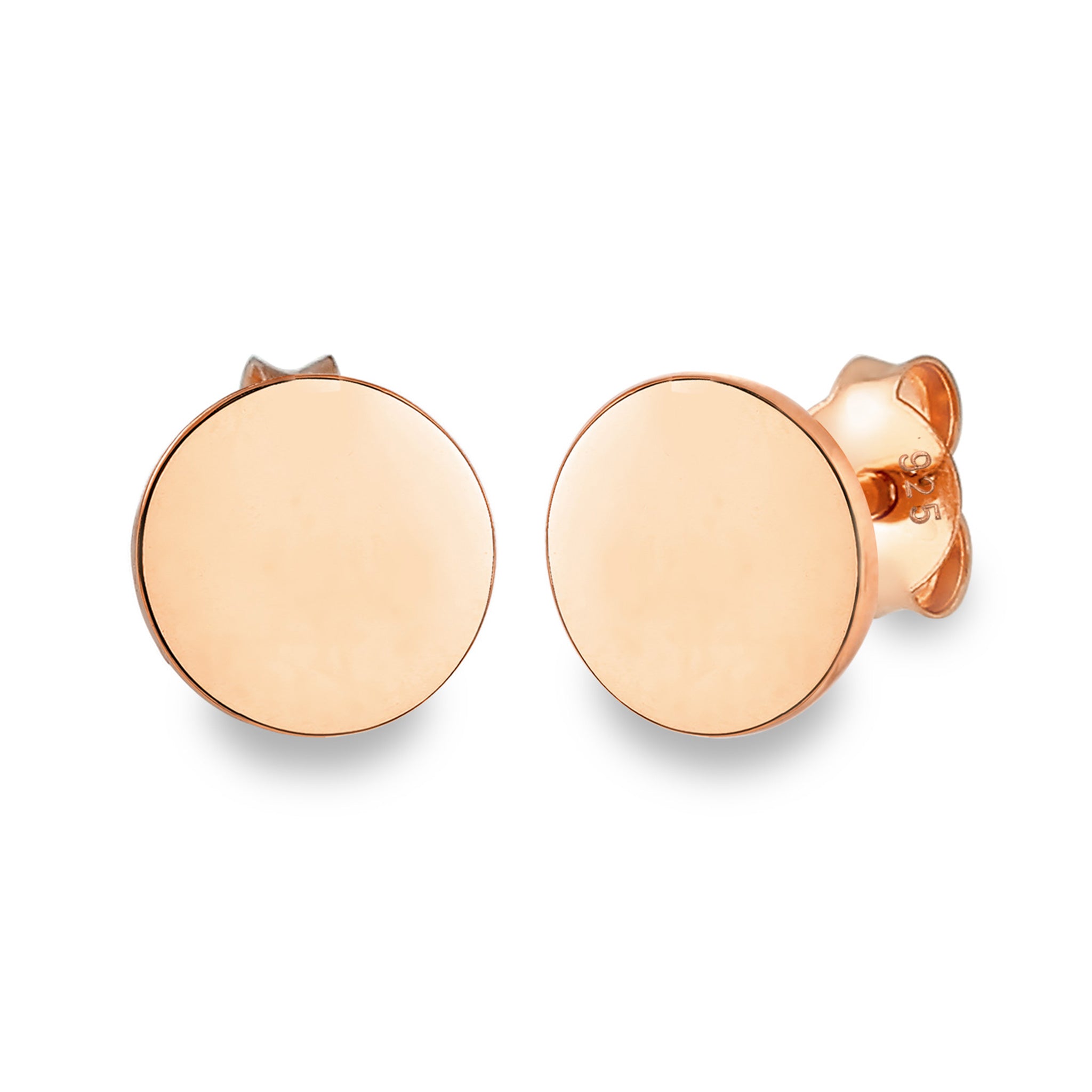 Roségold - Elli | Ohrstecker | Gravur Plättchen | 925 Sterling Silber rose-vergoldet