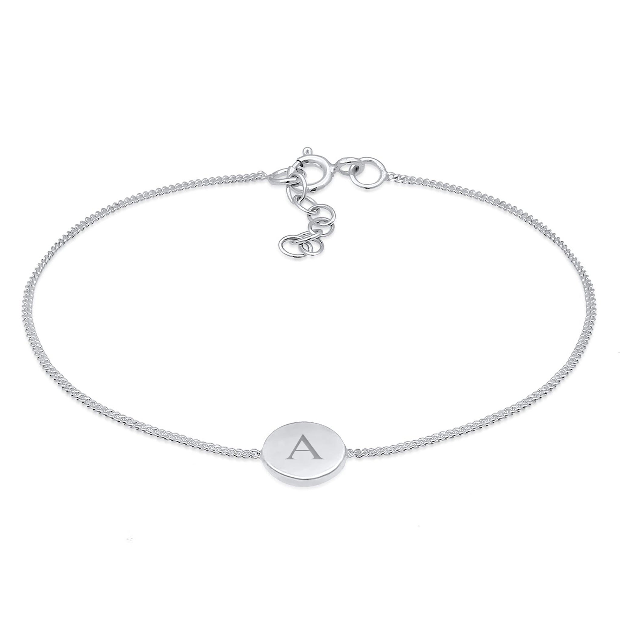 Silber - Elli | Armband | Gravur Plättchen | 925er Sterling Silber