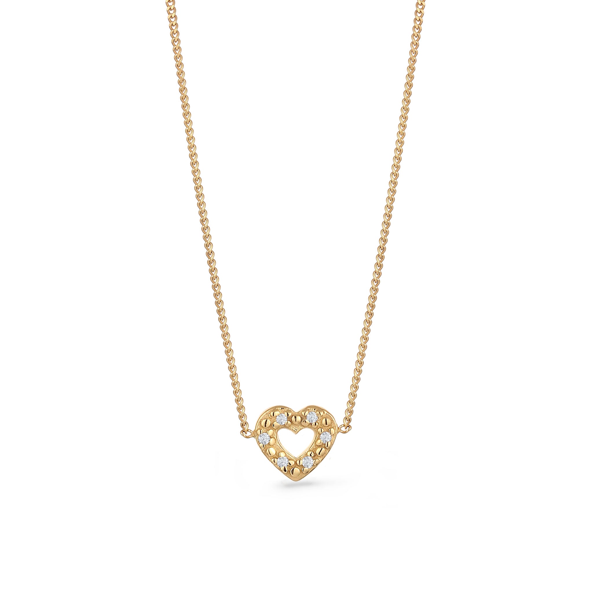 Gold - Elli DIAMONDS | Halskette Herz | Diamant (Weiß, 0.005 ct) | 375 Gelbgold