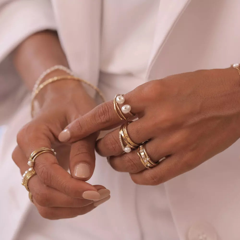 Goldschmuck, Ringe mit Perlen