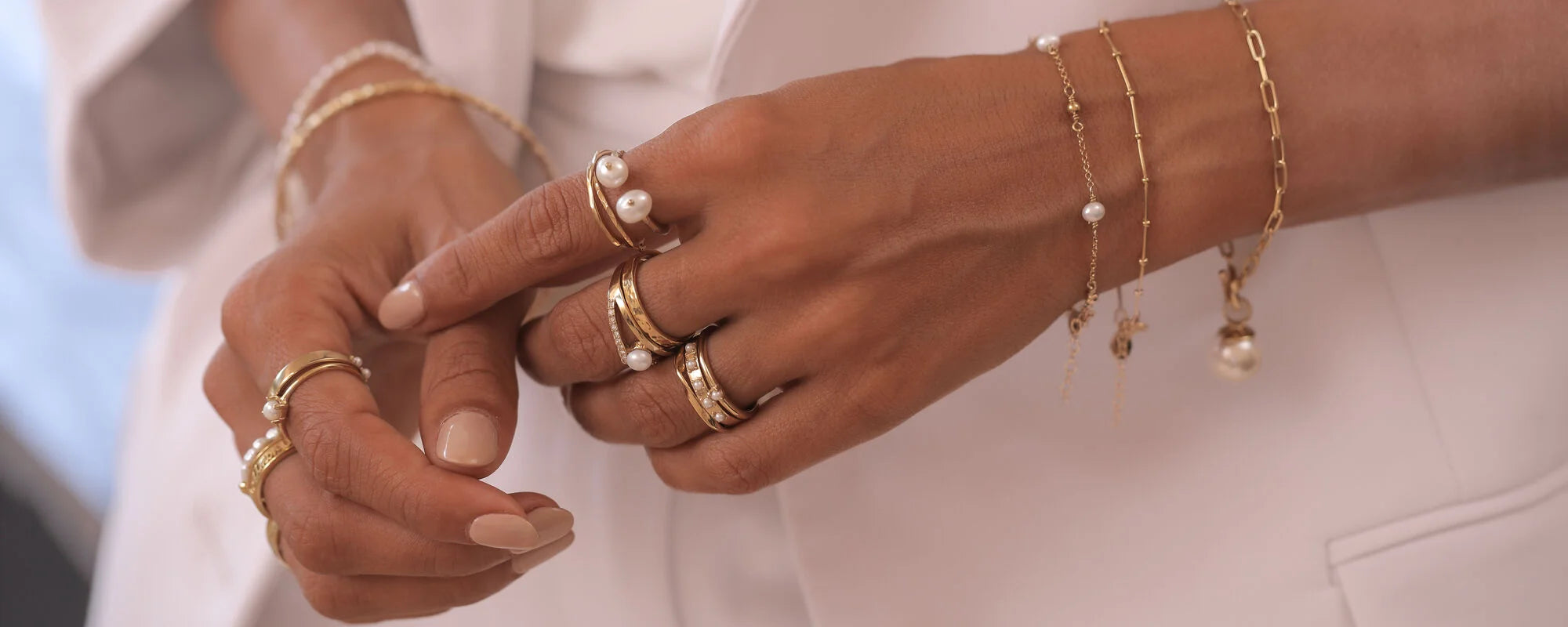 Goldschmuck, Ringe mit Perlen