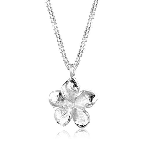 Silber - Elli | Halskette Frangipani Blüte | 925er Sterling Silber