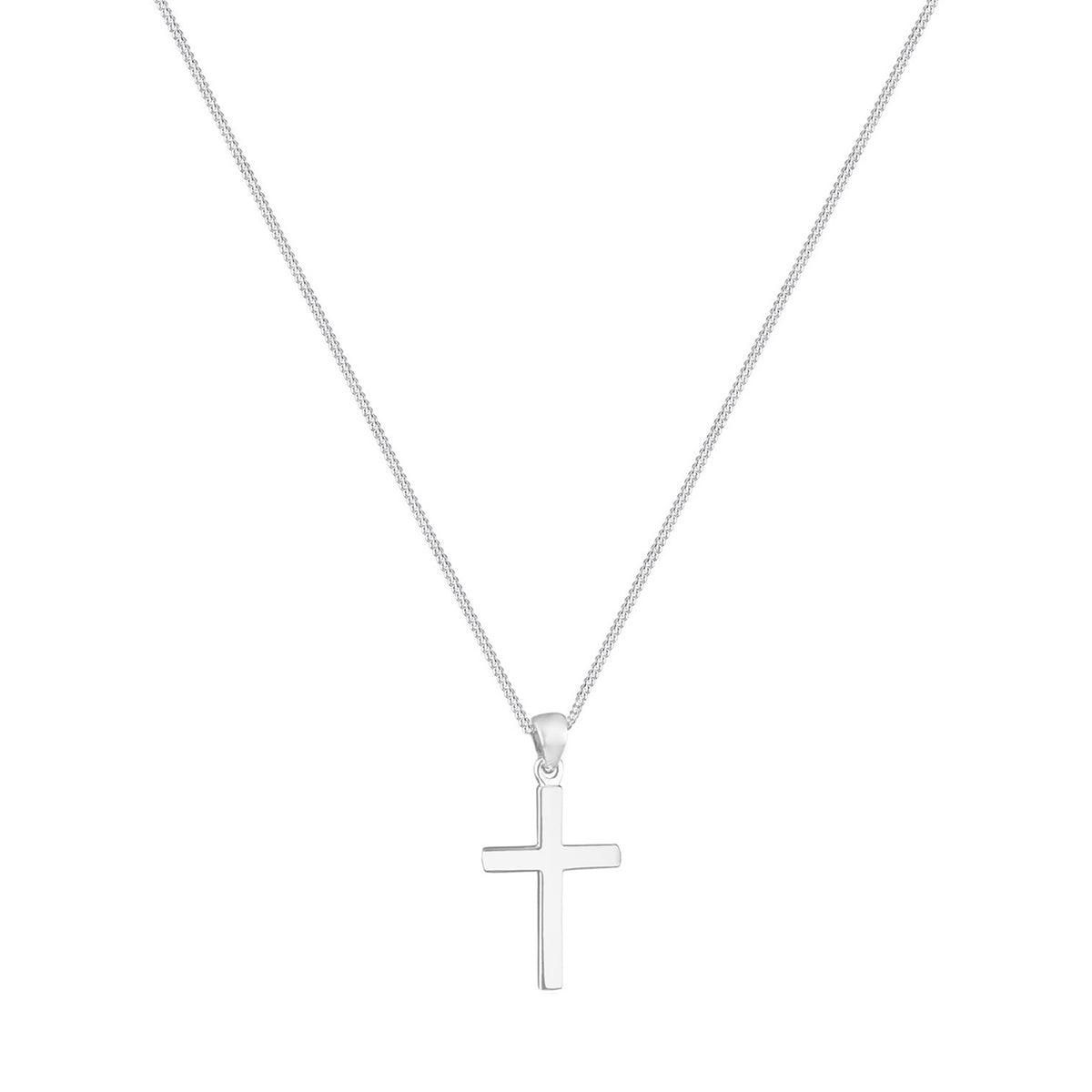 Silber - Elli | Halskette Kreuz Anhänger Basic | 925 Sterling Silber