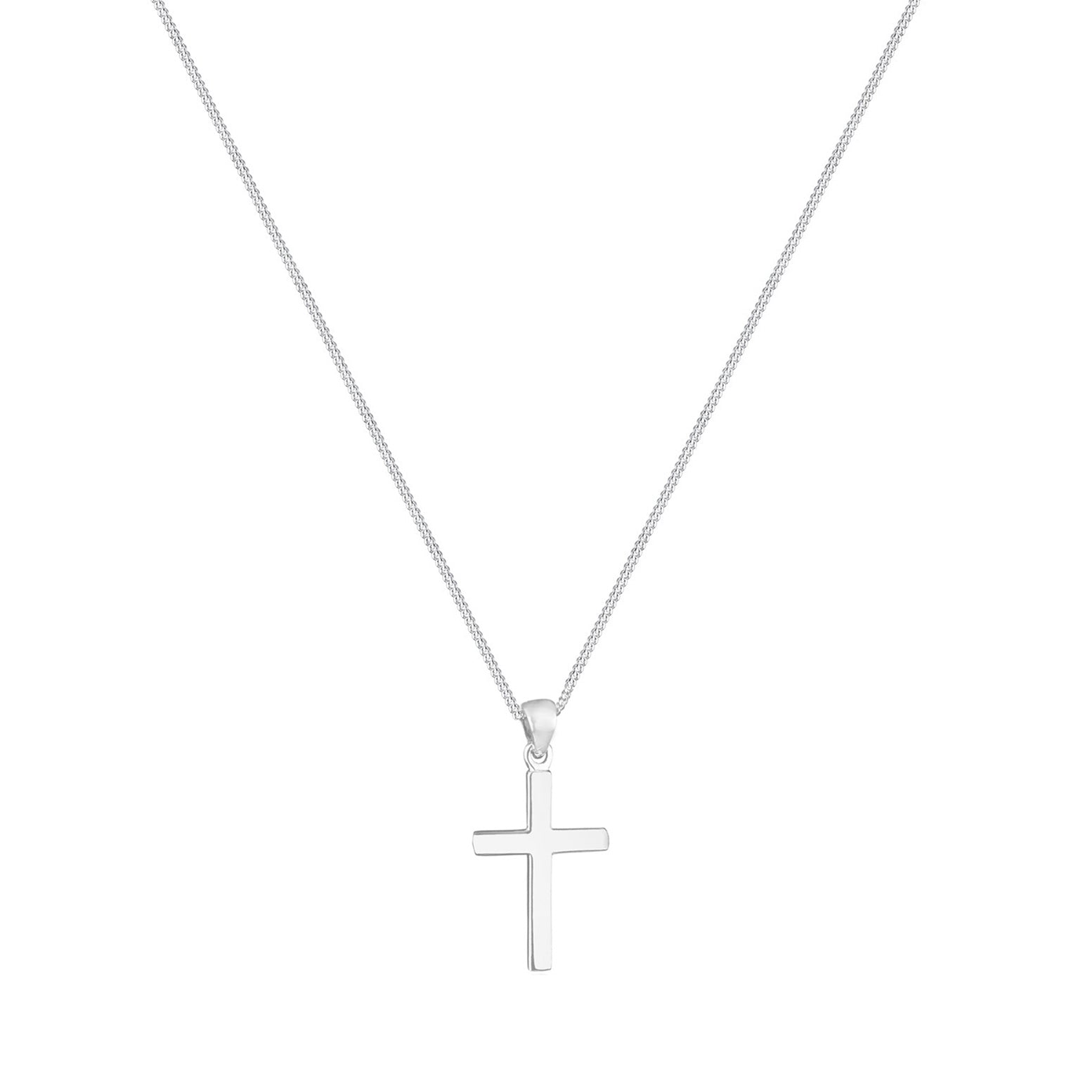 Silber - Elli | Halskette Kreuz Anhänger Basic | 925 Sterling Silber
