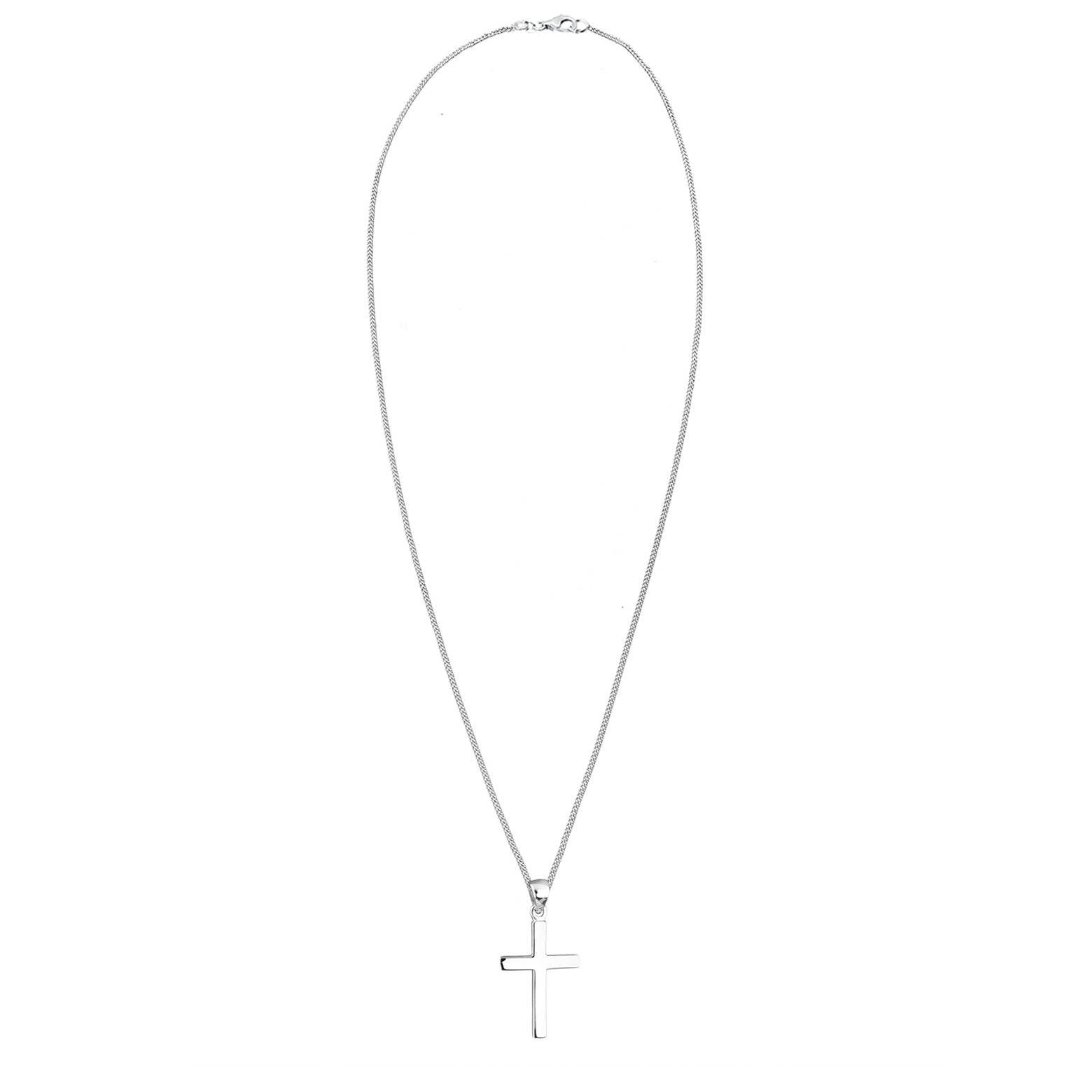 Silber - Elli | Halskette Kreuz Anhänger Basic | 925 Sterling Silber
