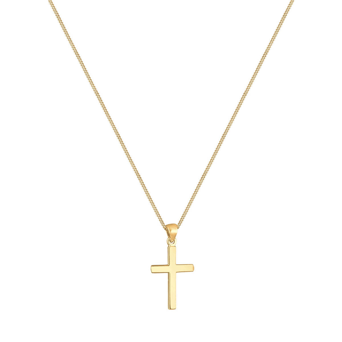 Gold - Elli | Halskette Kreuz Anhänger Basic | 925 Sterling Silber vergoldet