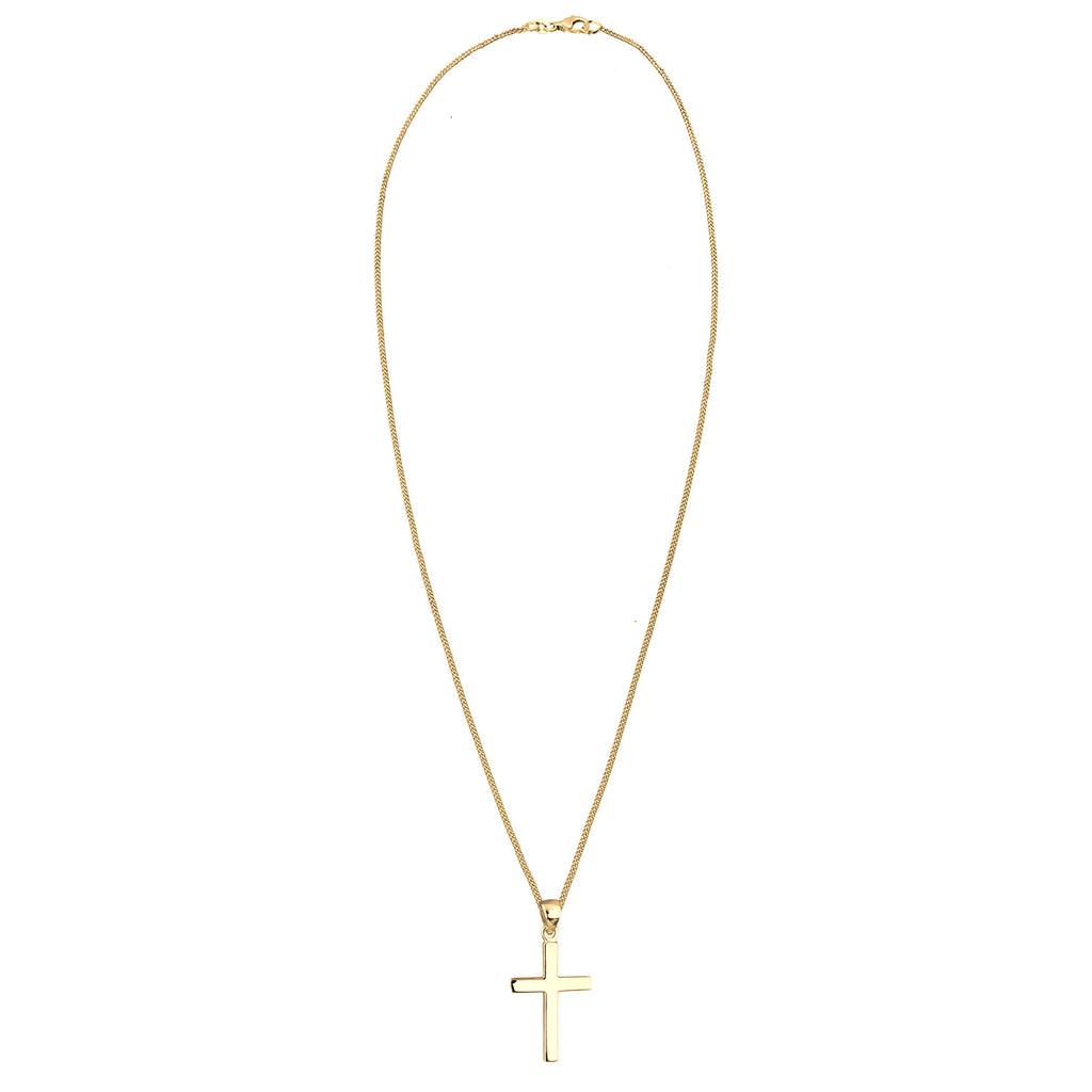 Gold - Elli | Halskette Kreuz Anhänger Basic | 925 Sterling Silber vergoldet